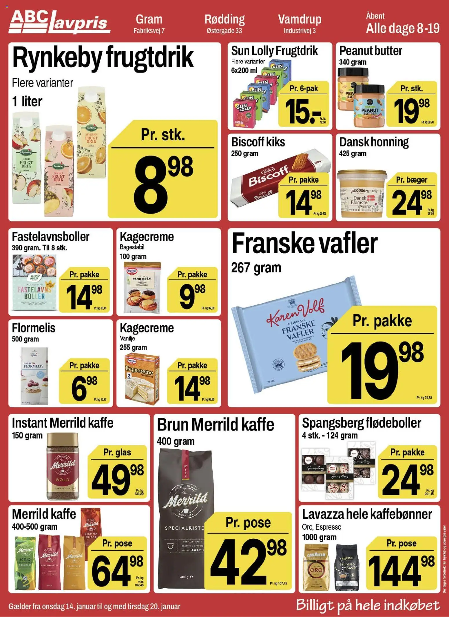 Abc Lavpris tilbudsavis – gyldig fra 14.01.2026 | Side: 7 | Produkter: Kaffe, Vafler, Vanilje, Kagecreme