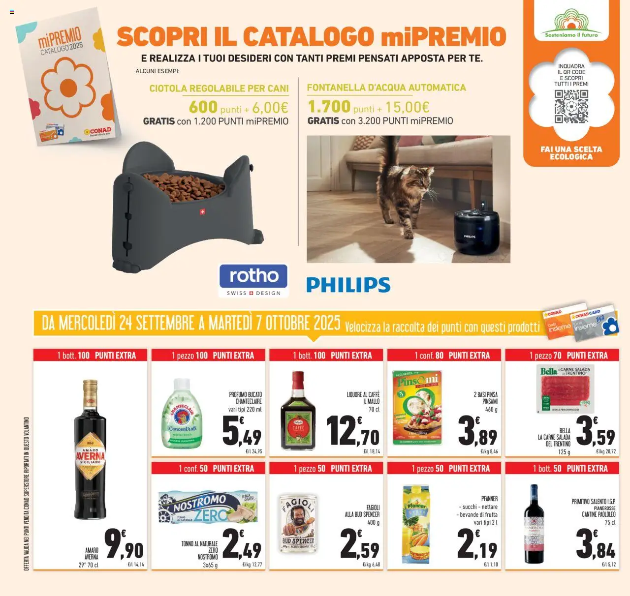 Volantino Conad del 24.09.2025 | Pagina: 46 | Prodotti: Tonno al naturale, Liquore, Ciotola, Profumo