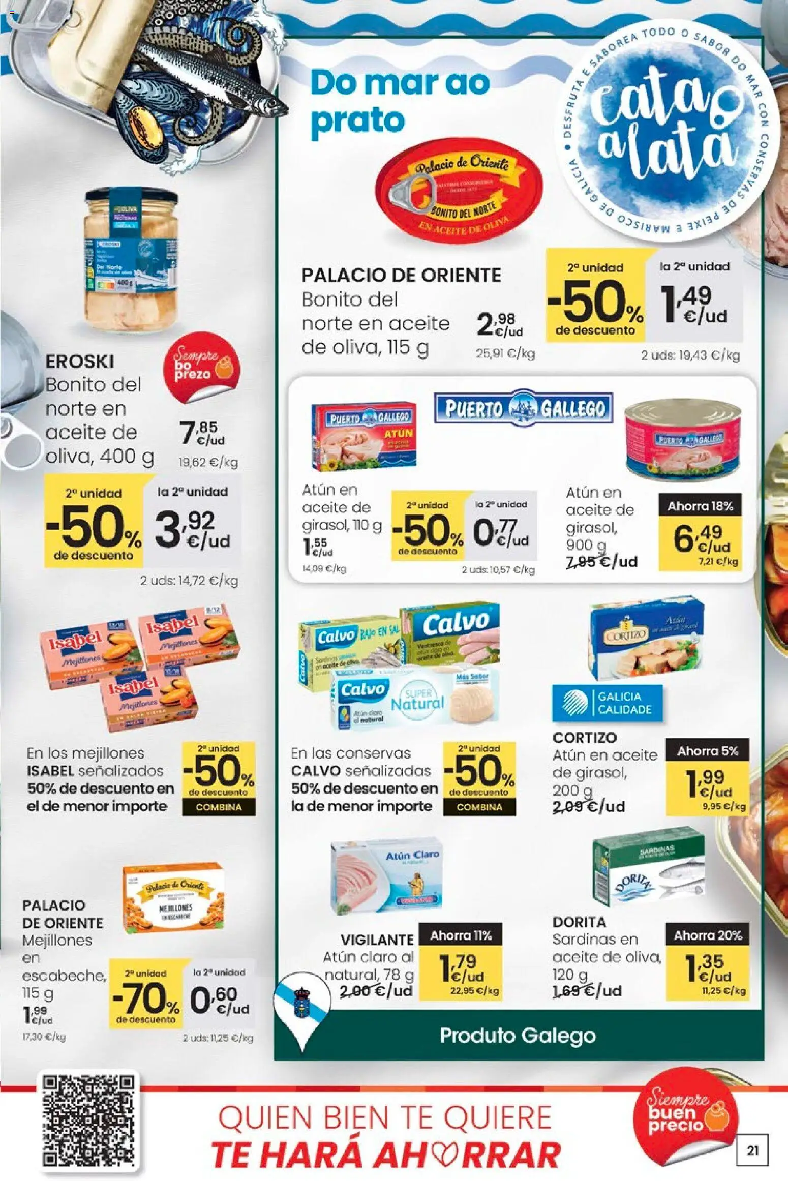 Eroski - Adiántate ao Nadal │ válido desde el 13.11.2025 | Página: 21 | Productos: Aceite, Té, Atún claro