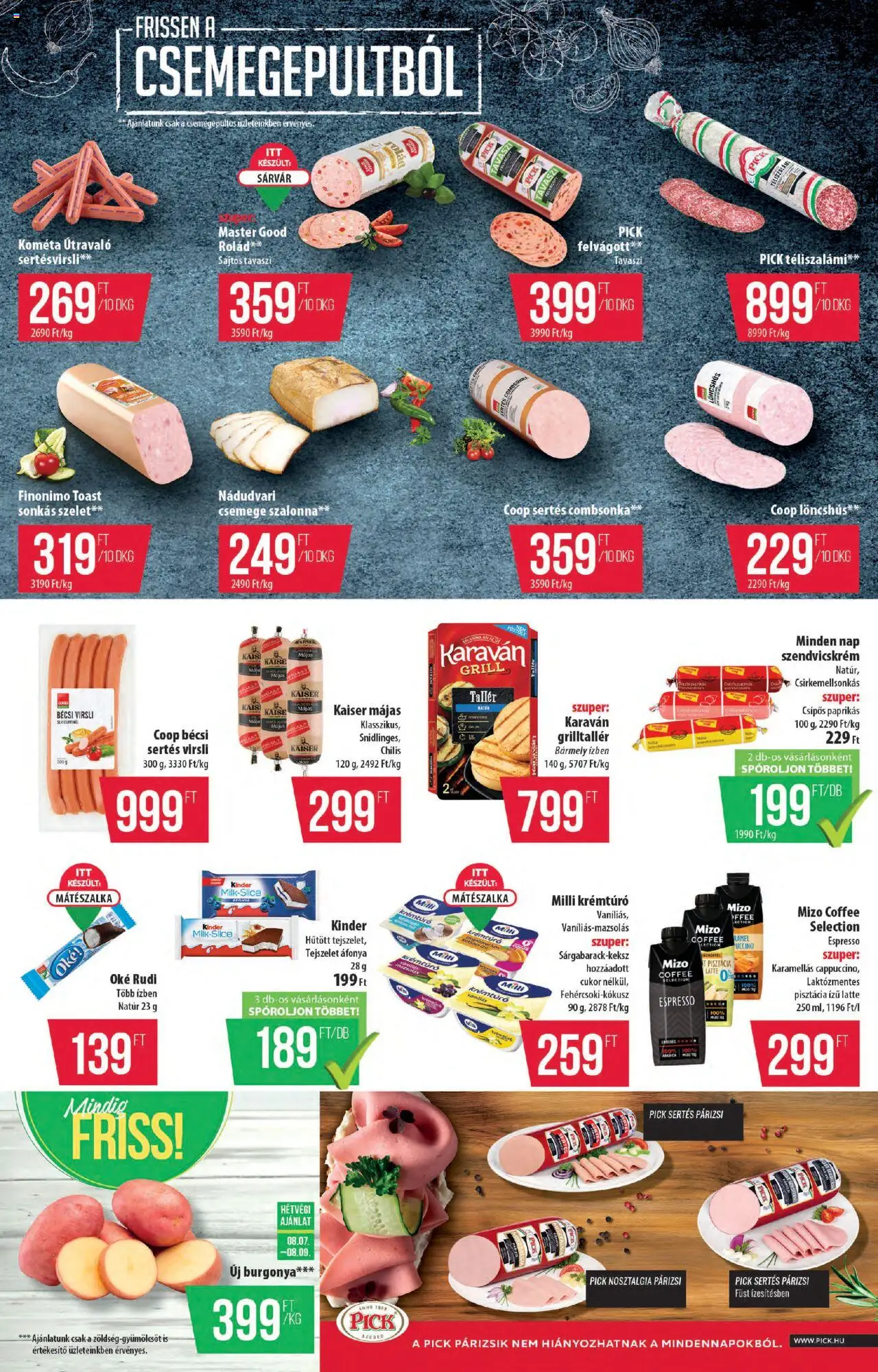 COOP akciós ujság - amely érvényes a következő dátumtól: 07.08.2025 | Oldal: 2 | Termékek: Löncshús, Pick, Grill, Combsonka