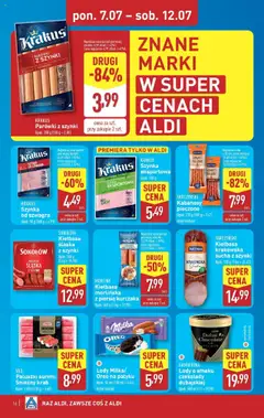 Aldi Gazetka od 07.07.2025 | Strona: 16 | Produkty: Czekolady, Surimi, Paluszki, Lody