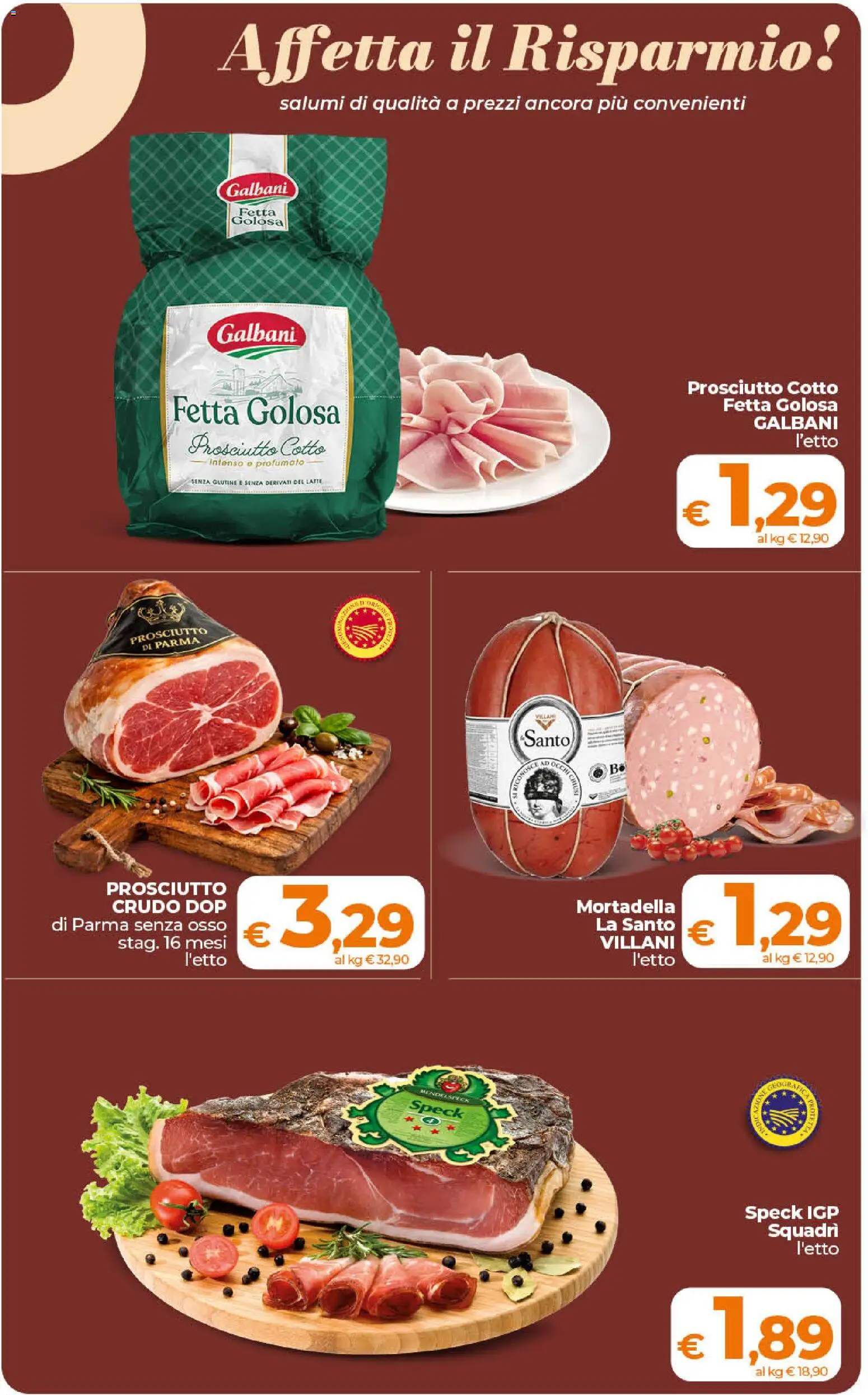 Volantino Ipercoop del 24.02.2026 | Pagina: 19 | Prodotti: Prosciutto di Parma, Latte, Prosciutto, Mortadella