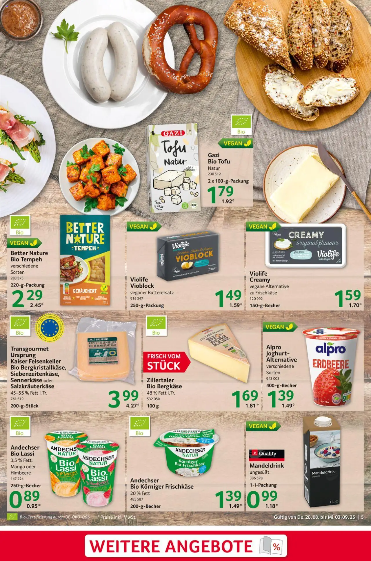 Selgros Prospekt 	 - gültig ab dem 28.08.2025 | Seite: 5 | Produkte: Joghurt, Alpro, Himbeere, Frischkase