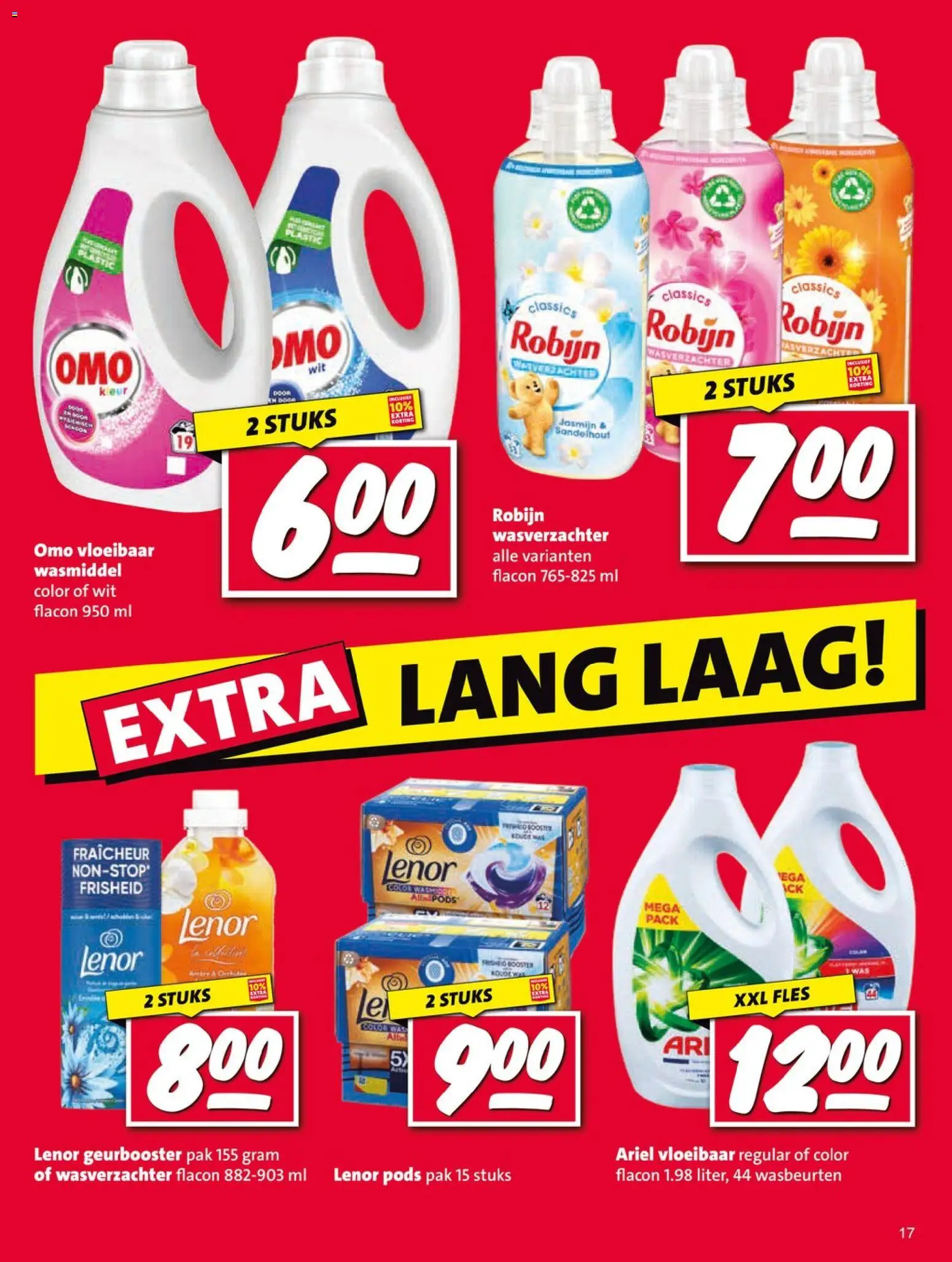 {H1} | Pagina: 17 | Producten: Wasverzachter, Robijn, Fles, Was