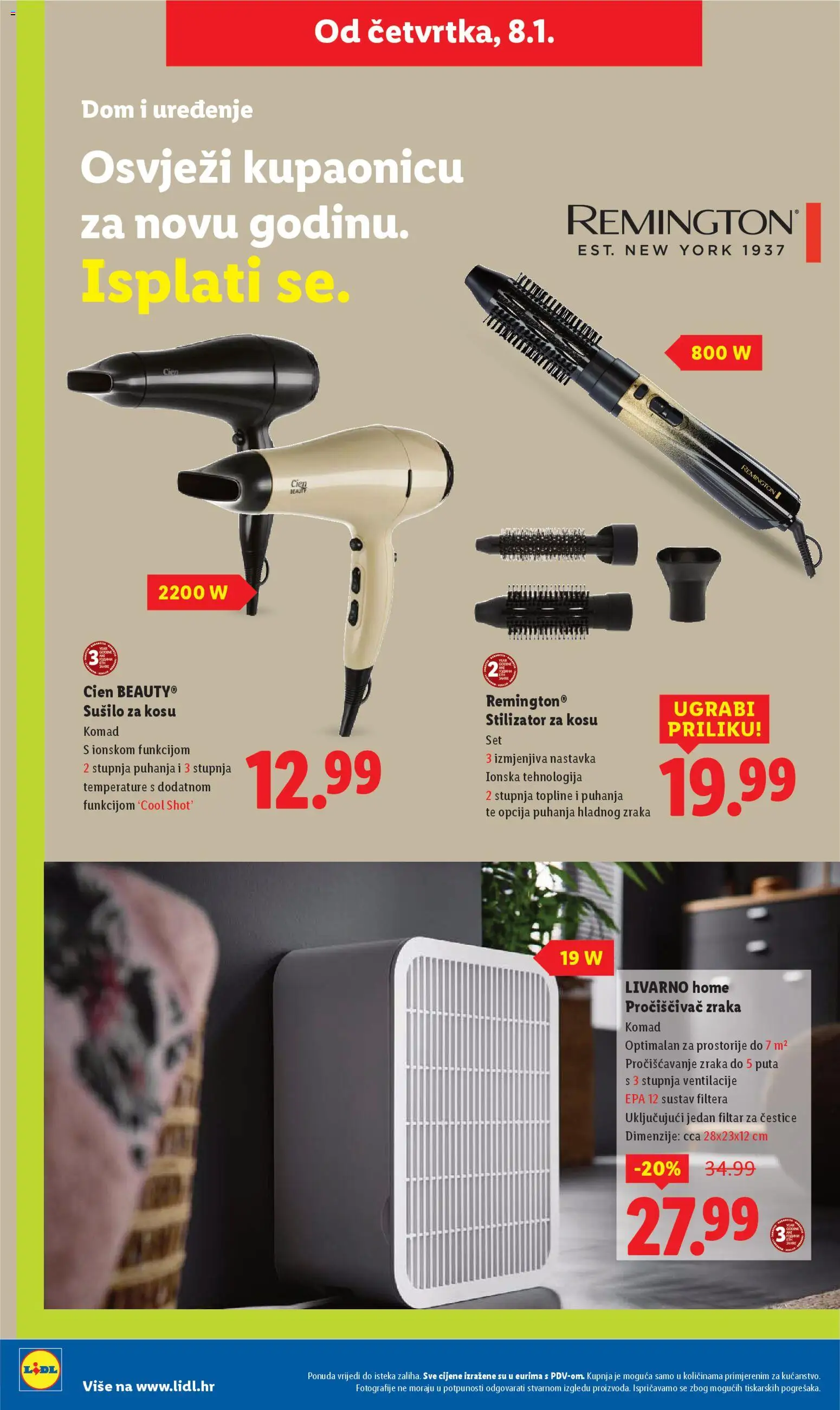 Lidl katalog | vrijedi od 07.01.2026 | Stranica: 36 | Proizvodi: Pročišćivač zraka, Sušilo za kosu