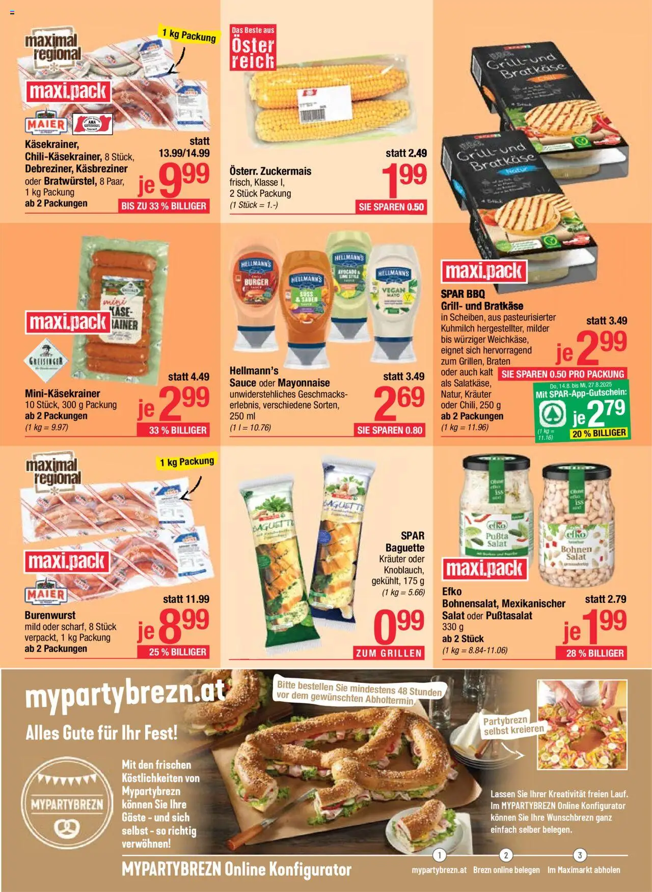 Maximarkt Flugblatt gültig ab 11.08.2025 | Seite: 7 | Produkte: Salat, Mayonnaise, Jääkaappipakastin, Grill