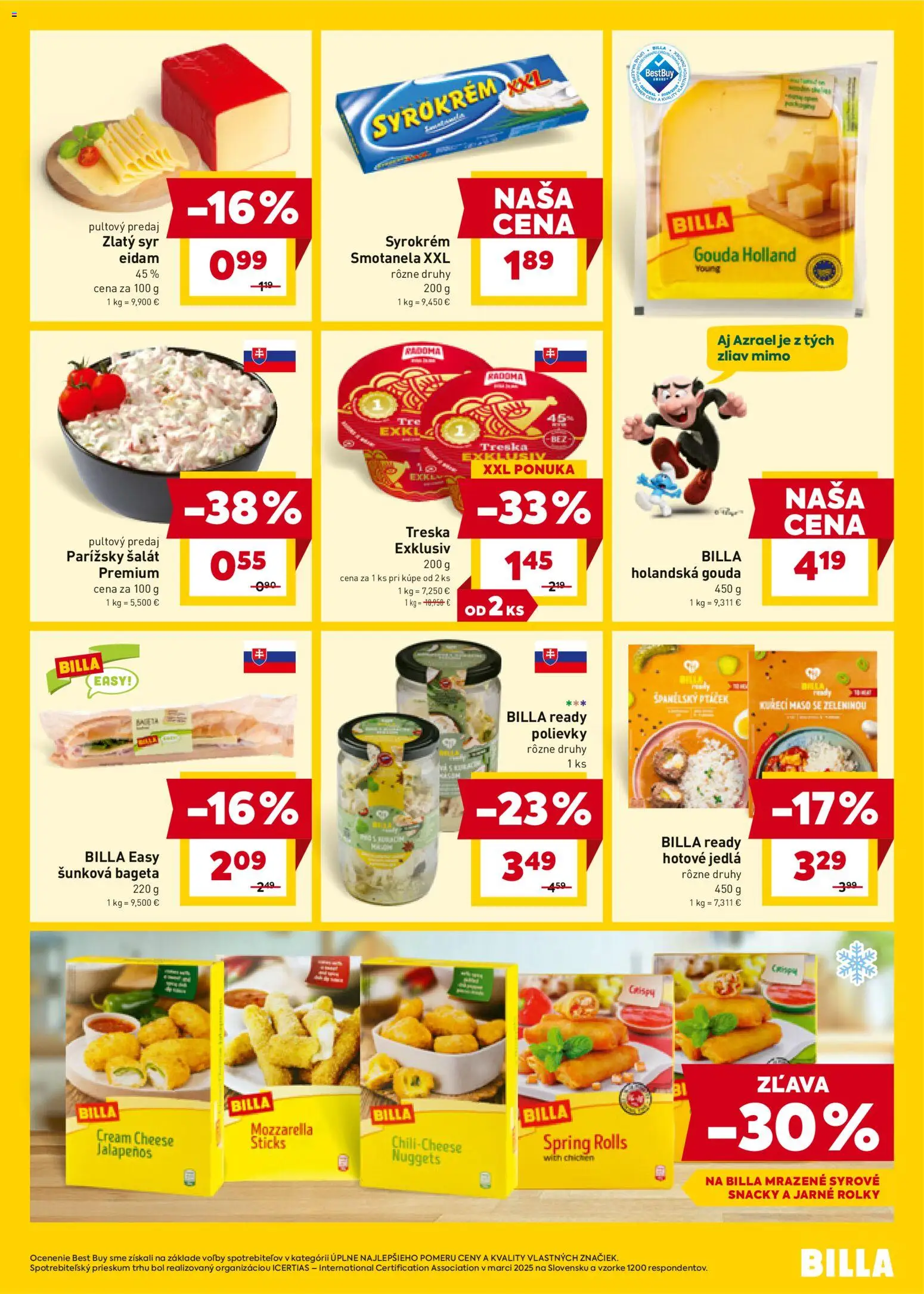 Nové Billa akcie – leták je platný od 19.11.2025 | Strana: 9 | Produkty: Syr, Gouda, Eidam, Mozzarella