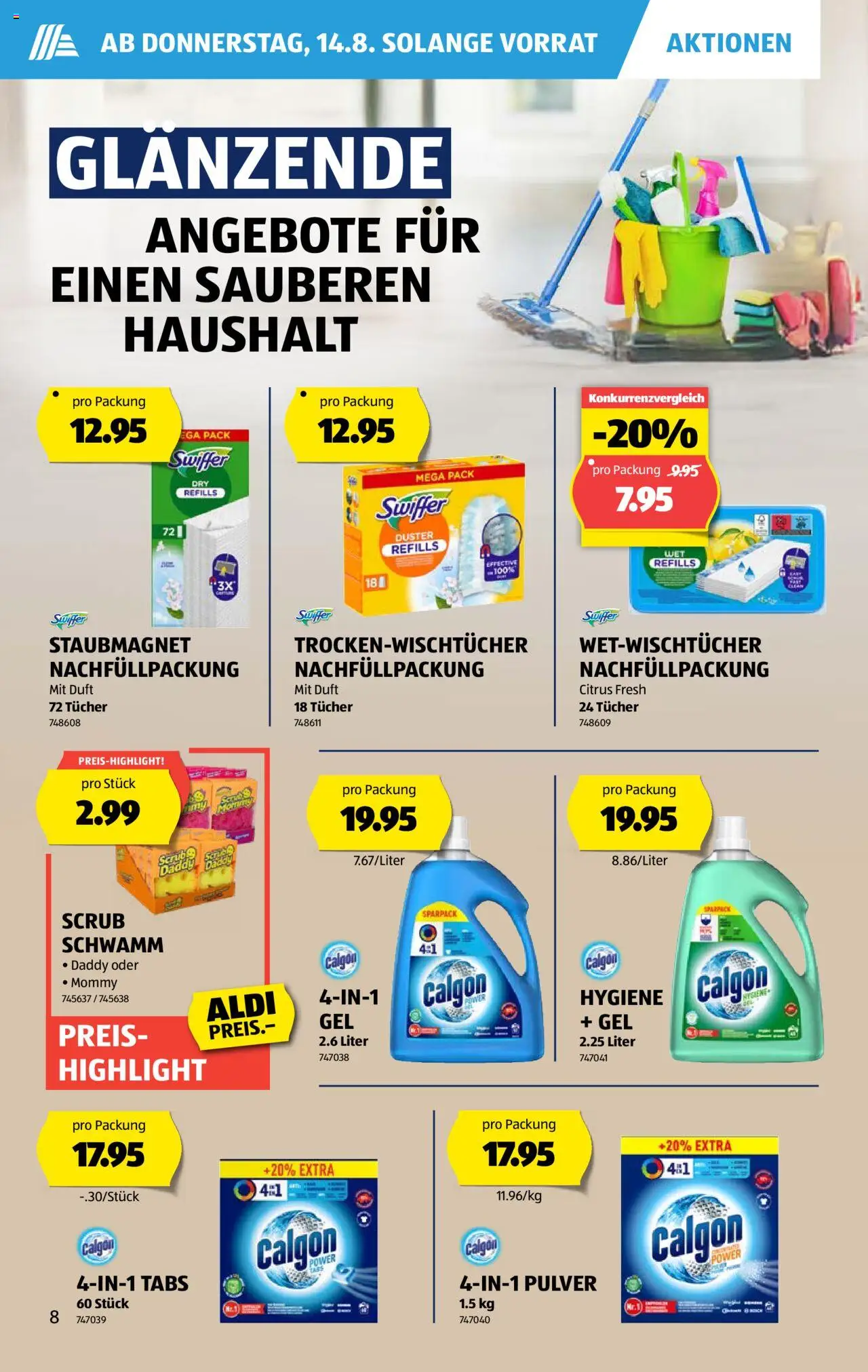 Aldi Aktionen ab 14.08.2025 | Seite: 8 | Produkte: Duft, Pulver