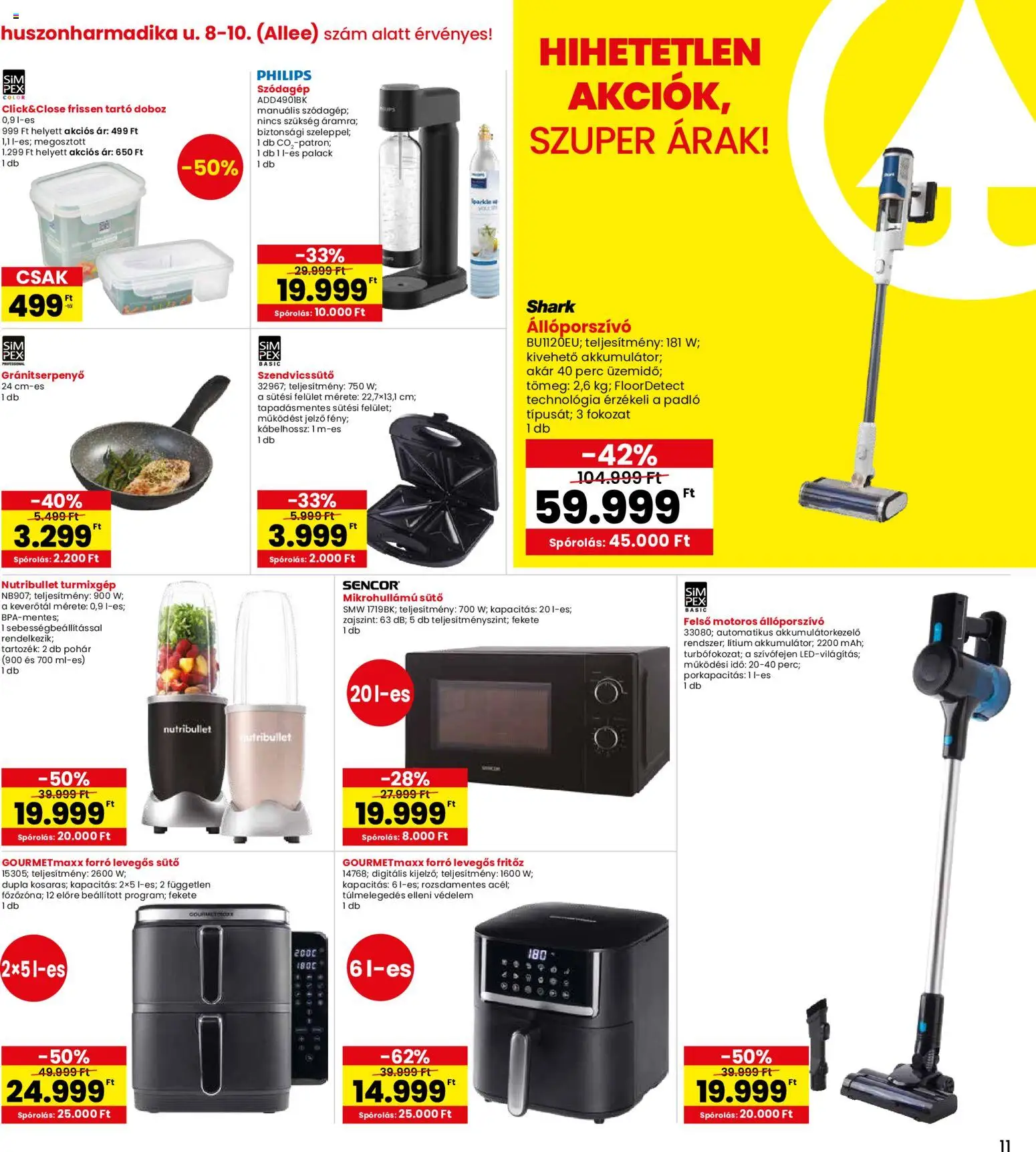 Interspar akciós ujság - amely érvényes a következő dátumtól: 27.11.2025 | Oldal: 11 | Termékek: Fritőz, Szódagép, Mikrohullámú sütő, Turmixgép