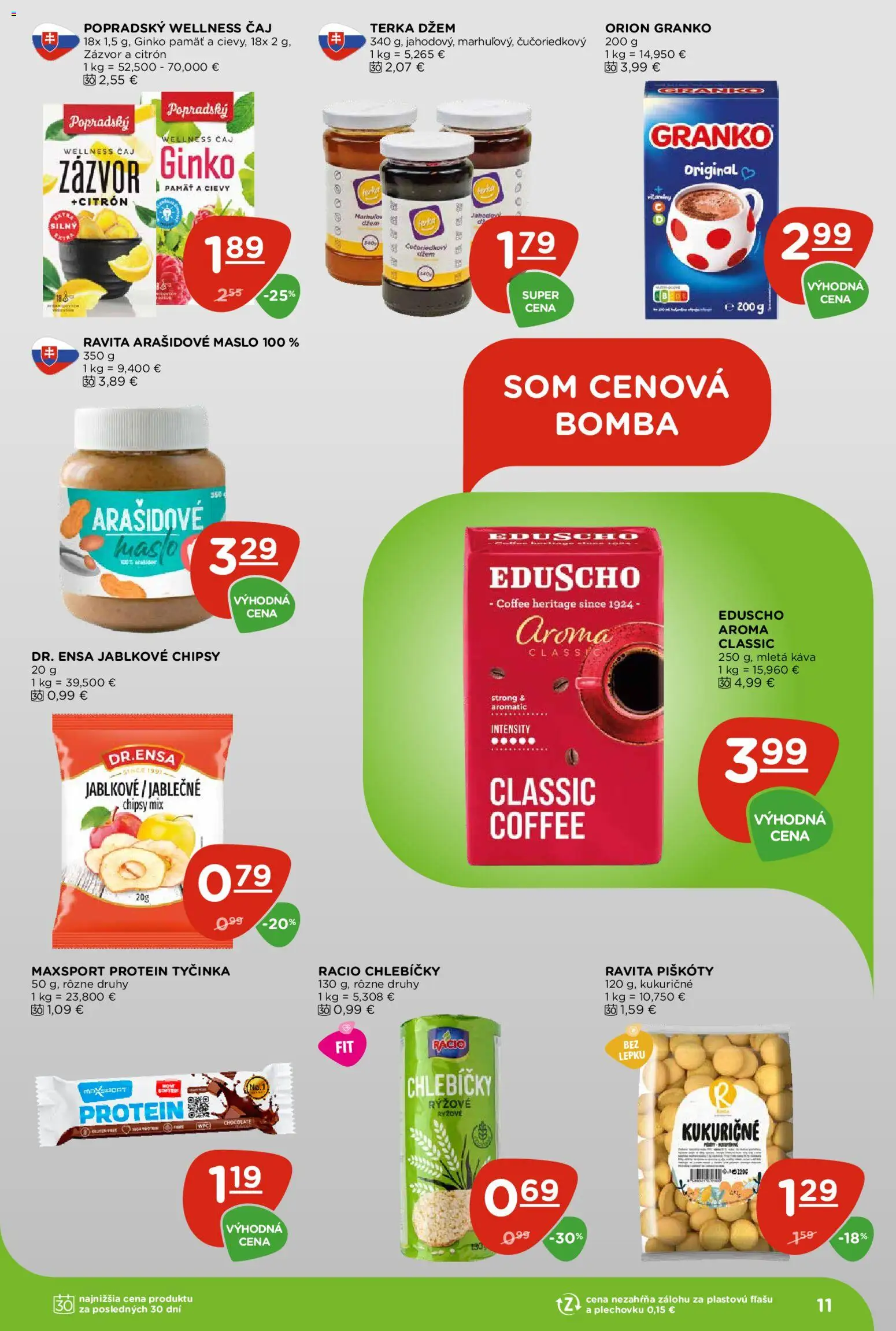 Nové Terno akcie – leták je platný od 08.01.2026 | Strana: 11 | Produkty: Maslo, Protein, Chipsy, Granko