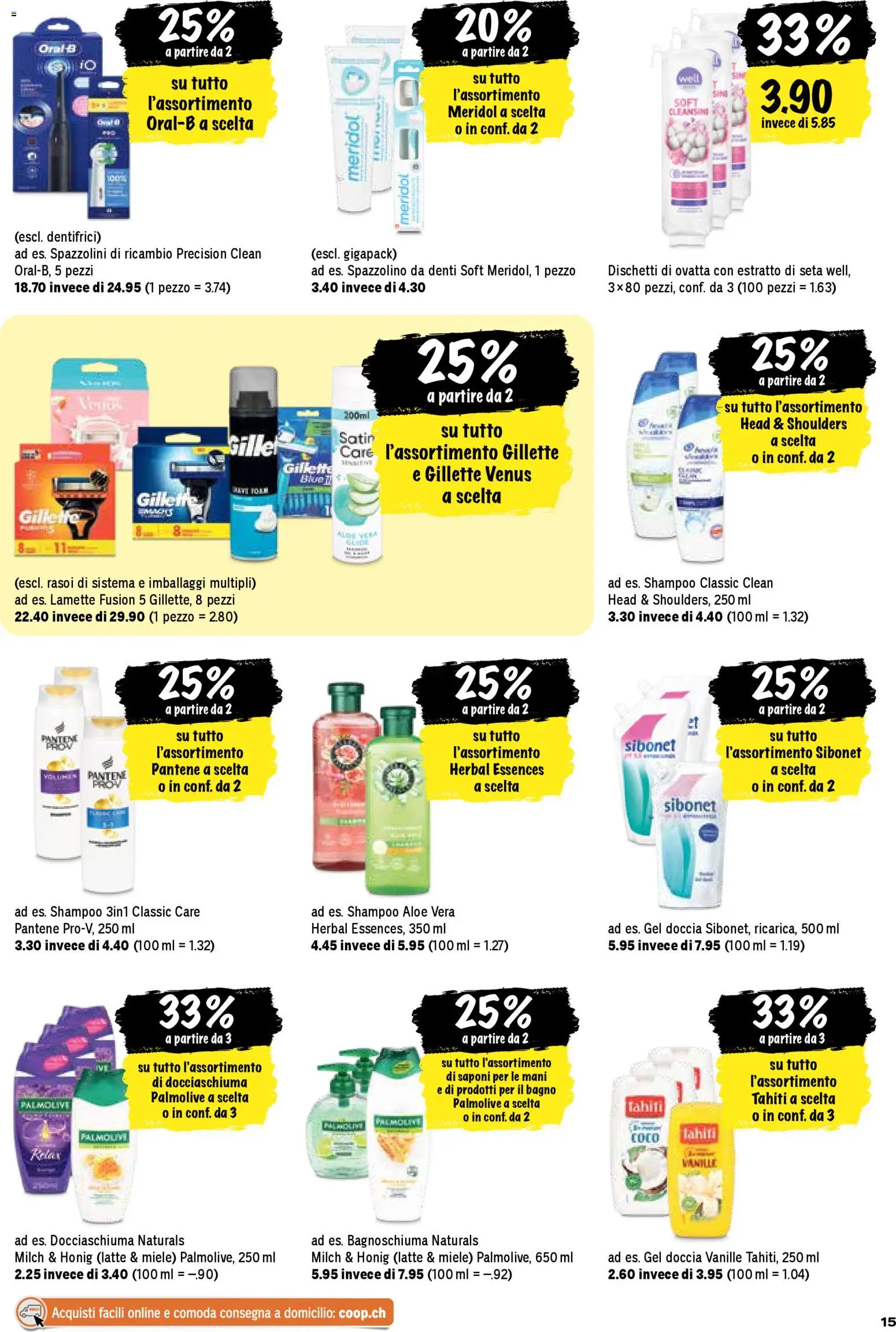 Coop aktionen IT – gültig ab 26.03.2026 | Seite: 15 | Produkte: Shampoo, Milch, Shower Gel, Miele