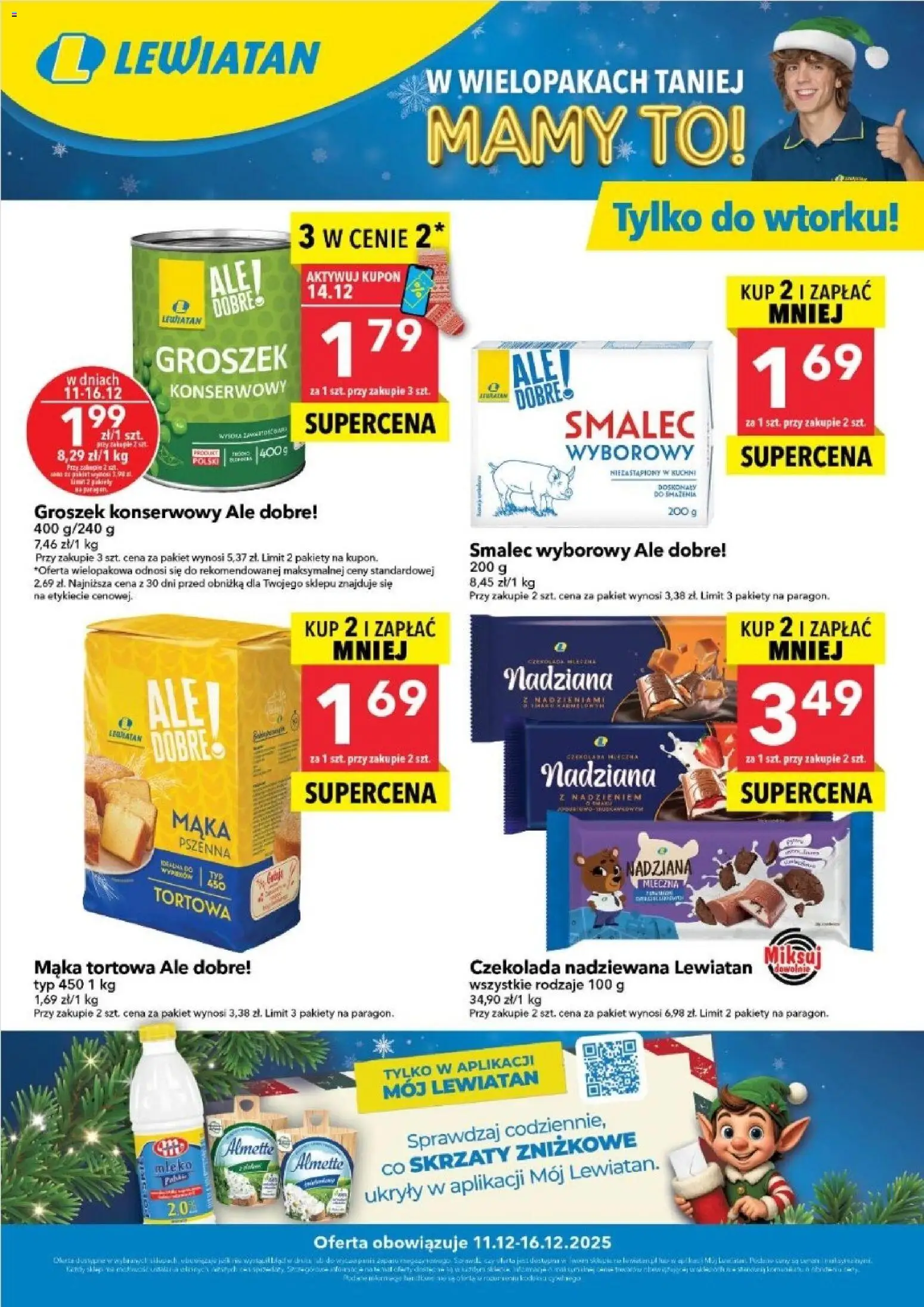 Lewiatan gazetka - Kupuj i zyskaj więcej od 11.12.2025 | Strona: 1 | Produkty: Groszek, Smalec wyborowy, Groszek konserwowy, Mleko