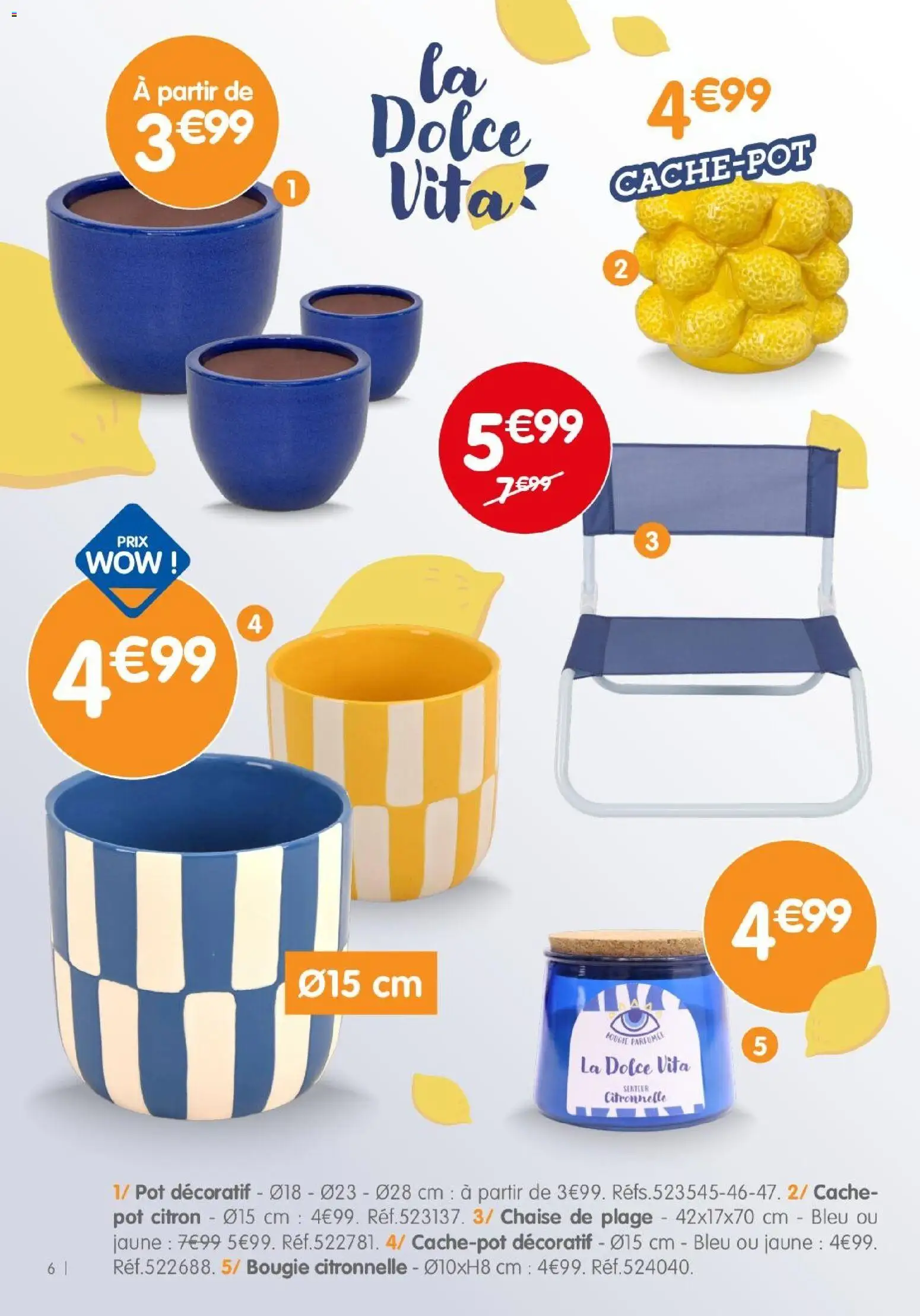 {H1} | Page: 6 | Produits: Citron, Chaise, Citronnelle