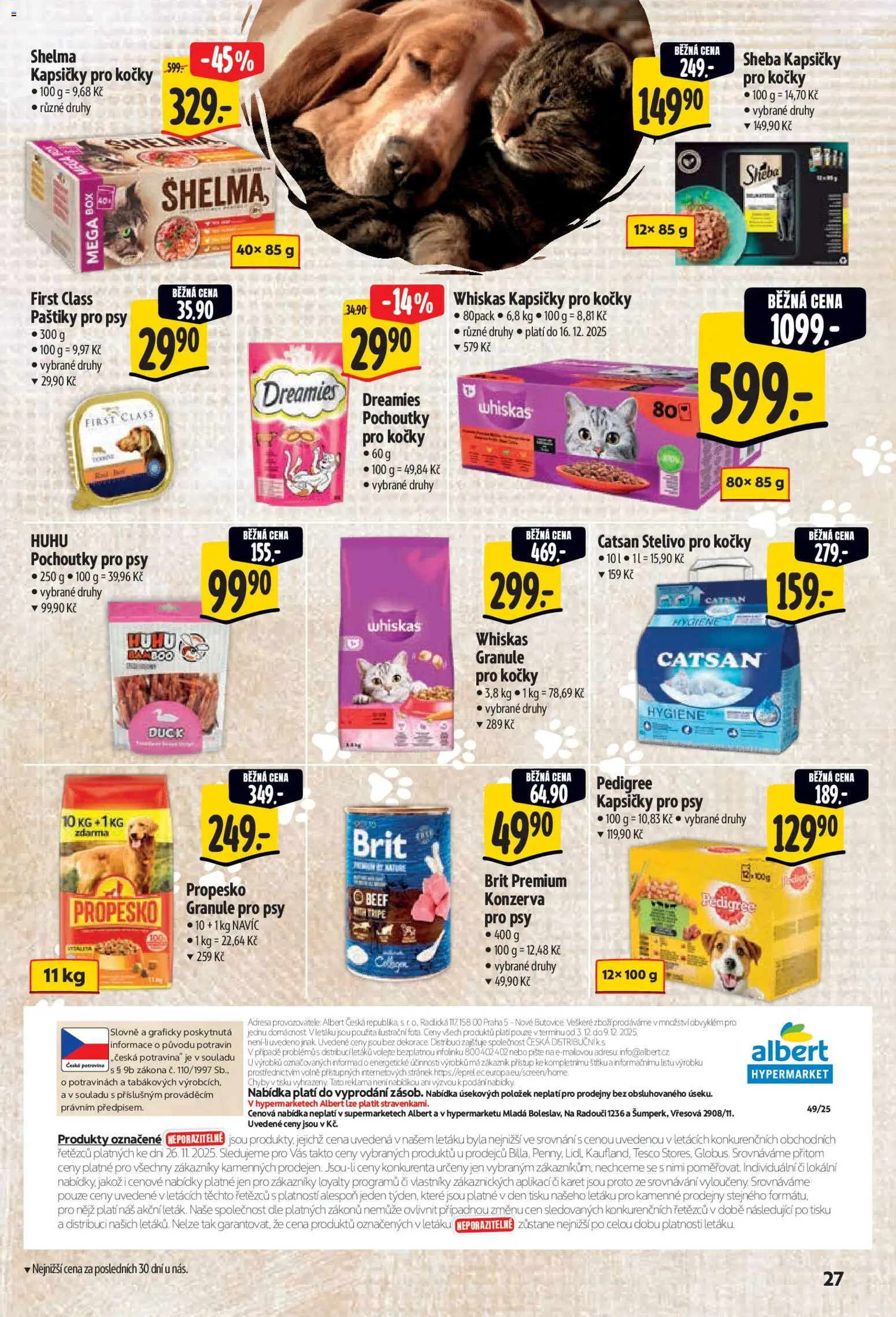 Albert leták - Hypermarket od 03.12.2025 | Strana: 36 | Produkty: Granule pro psy, Catsan, Granule, Catsan stelivo