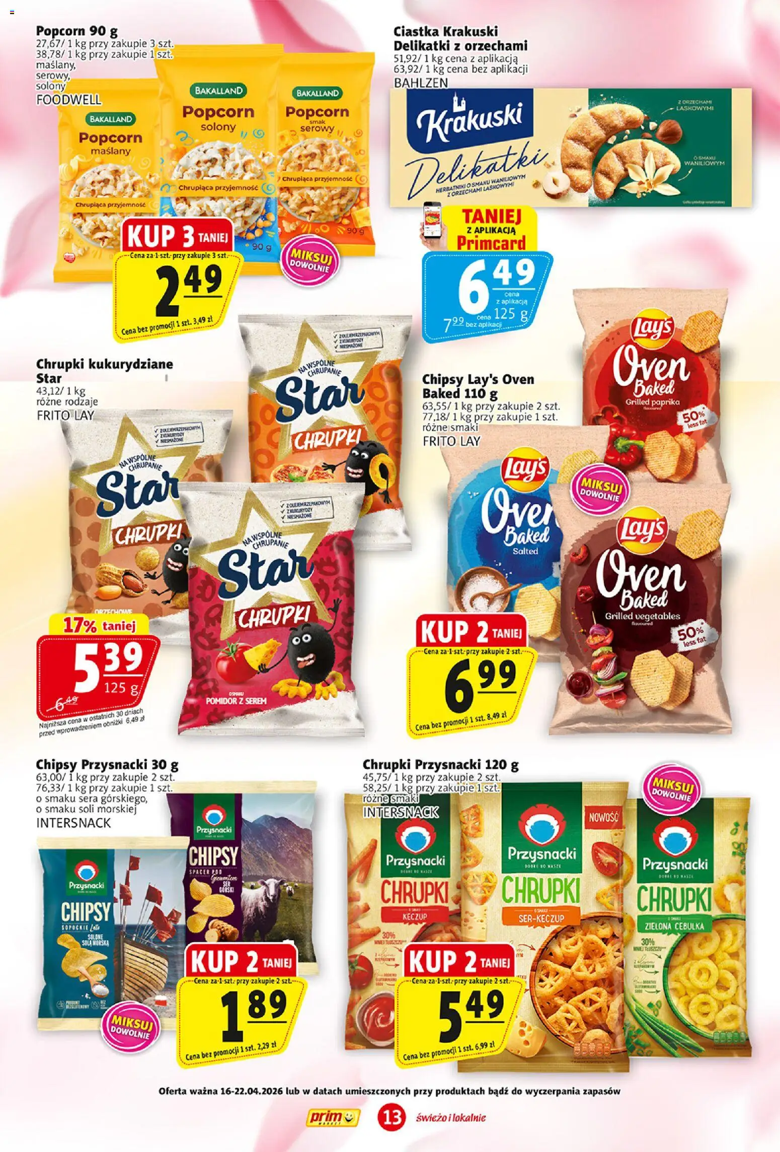 Prim Market gazetka od 16.04.2026 | Strona: 13 | Produkty: Chipsy, Chrupki, Ciastka, Keczup