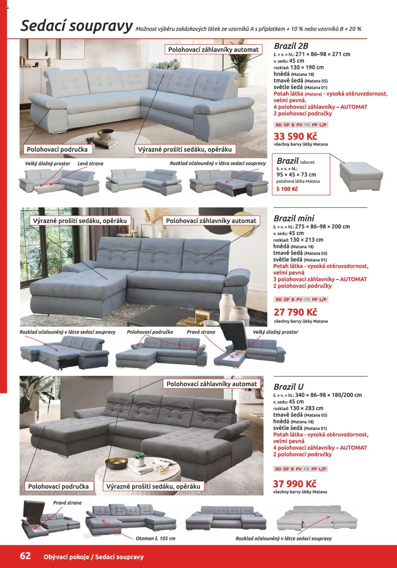 ORFA nábytek katalog 2024-2025 od 15.08.2024 | Strana: 62 | Produkty: Taburet, Barvy