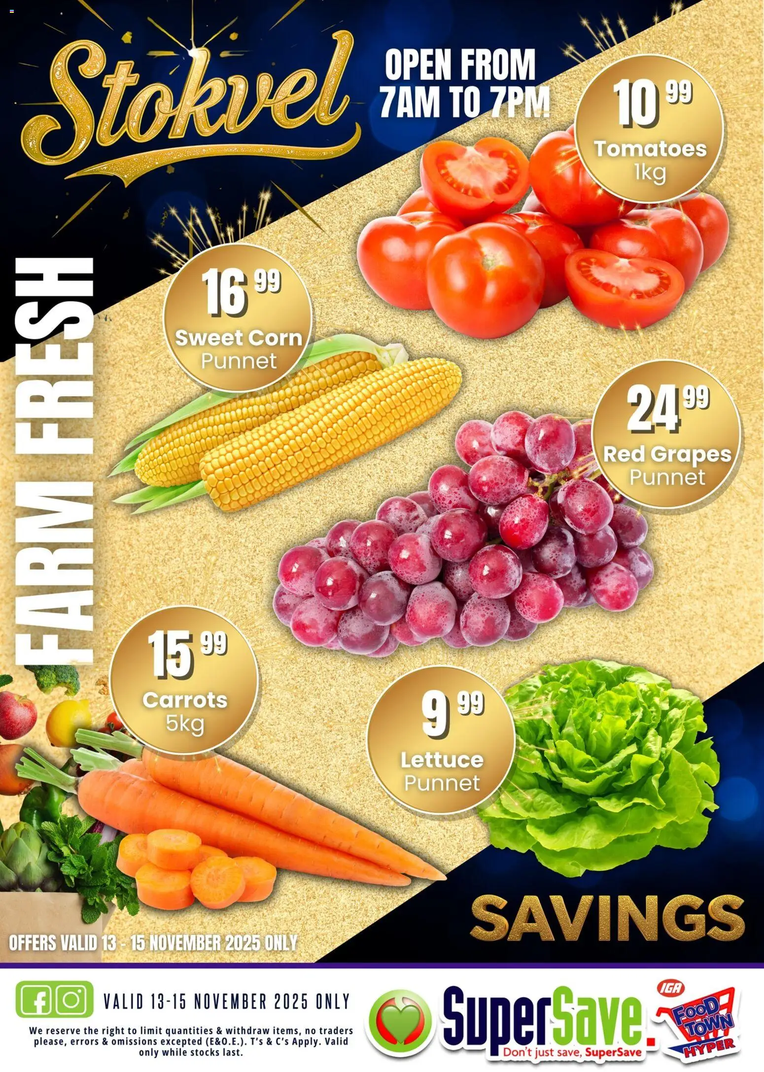 New Super Save catalogue – valid from 13.11.2025 | Page: 4 | Products: Corn, Tomatoes, Lettuce, Grapes