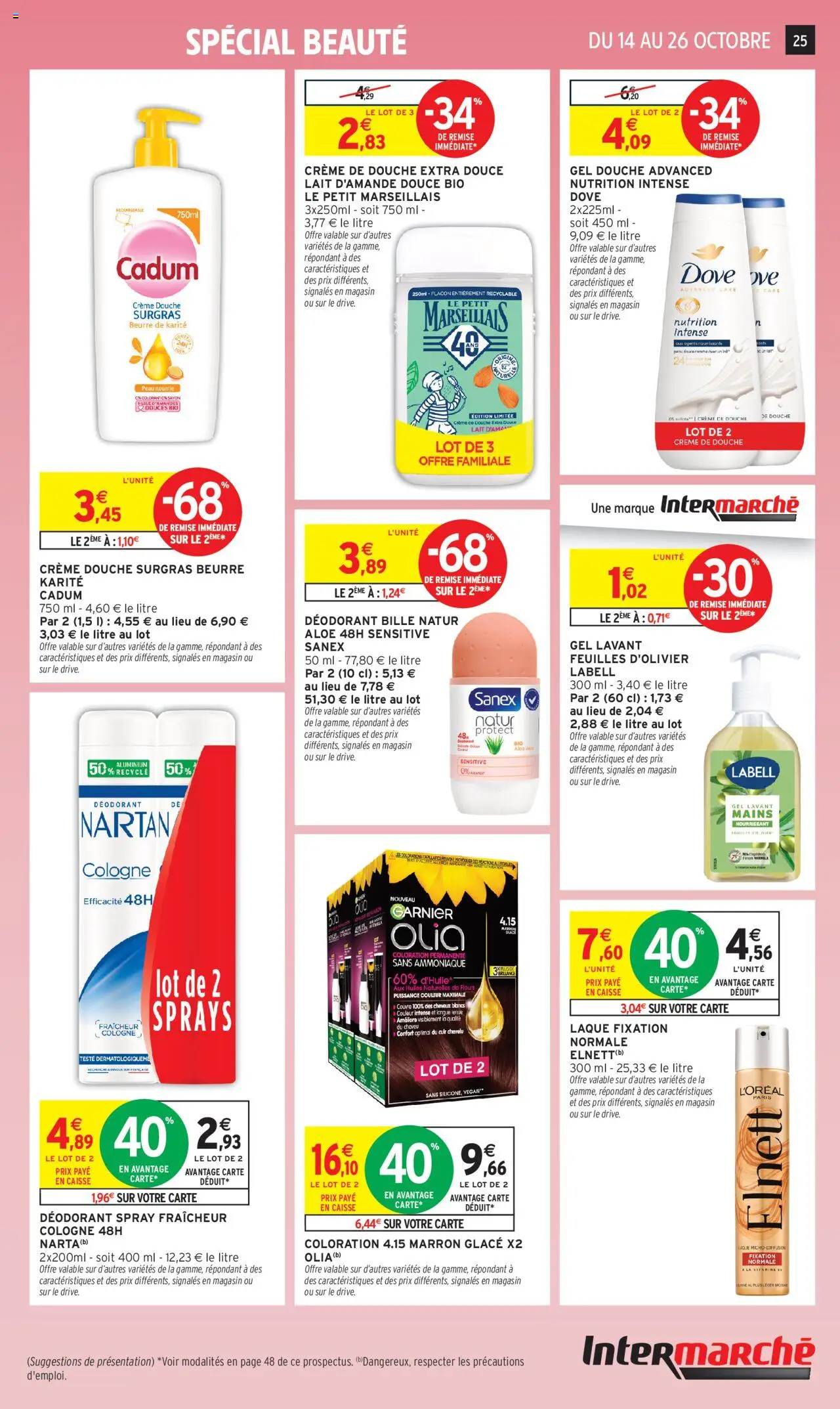 {H1} | Page: 25 | Produits: Lait d'amande, Coloration, Savon, Lait