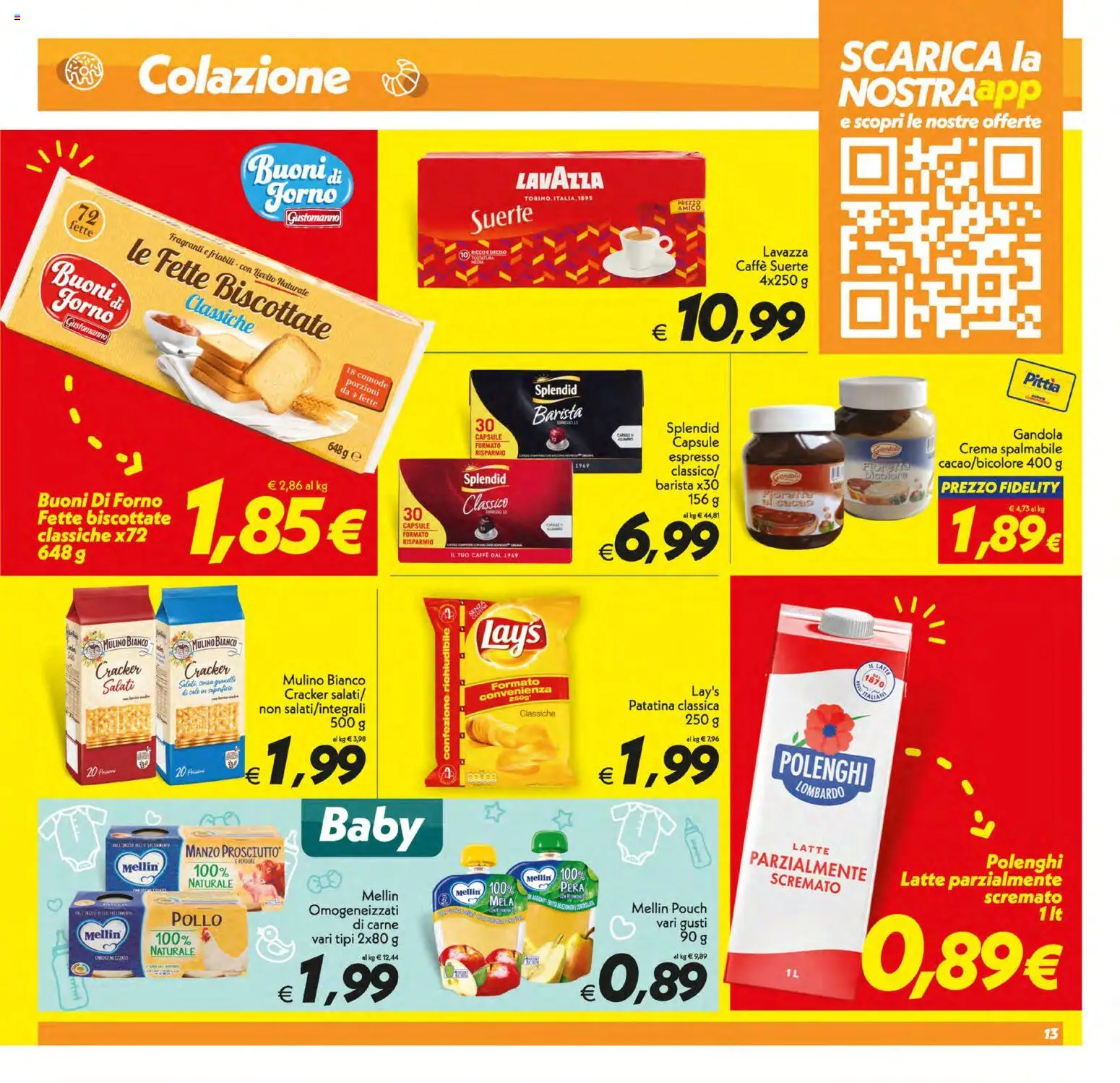 Volantino SuperConveniente del 05.01.2026 | Pagina: 13 | Prodotti: Caffè, Pollo, Fette biscottate, Lavazza