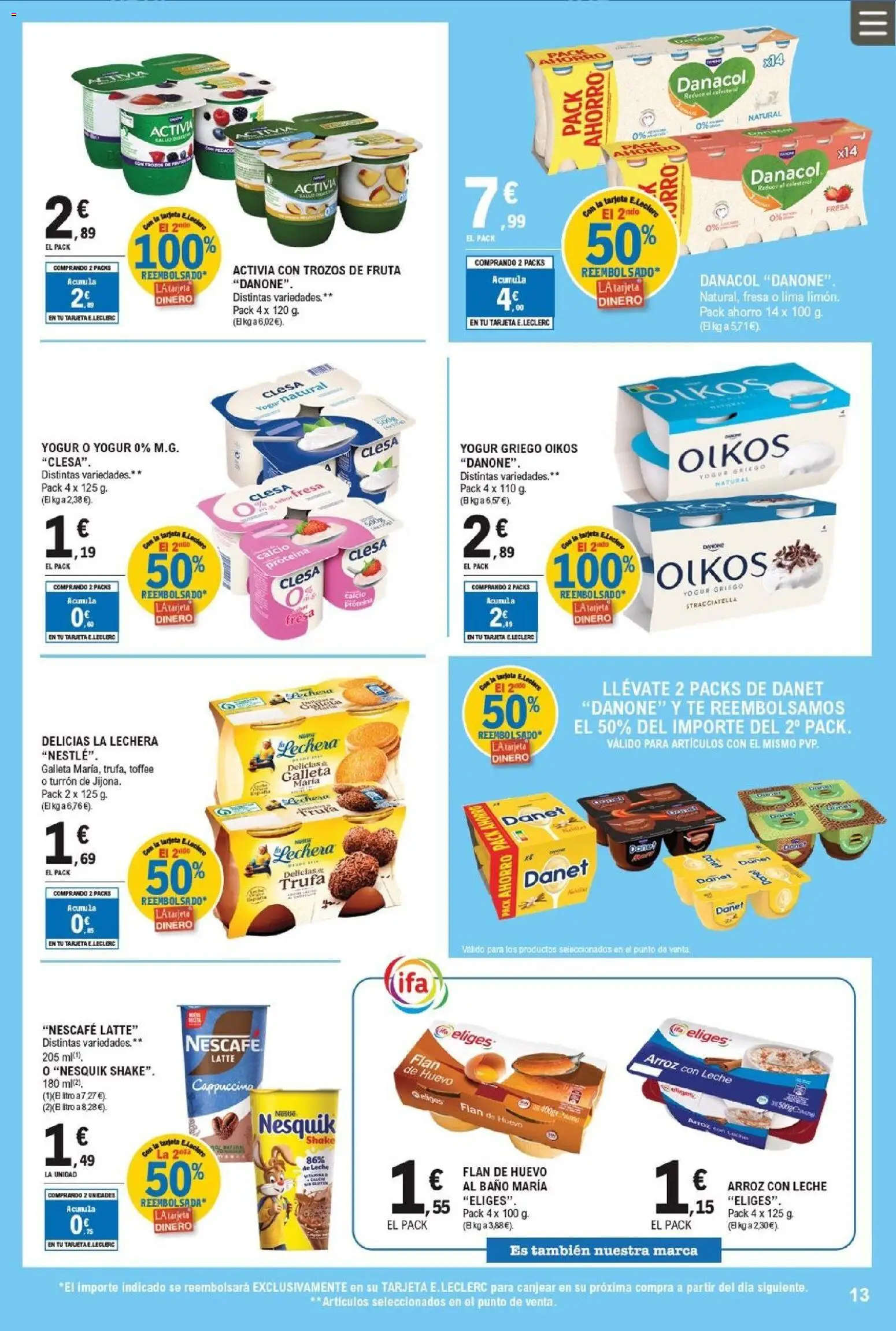 E.Leclerc folleto │ válido desde el 08.04.2026 | Página: 13 | Productos: Lima, Leche, Té, Baño