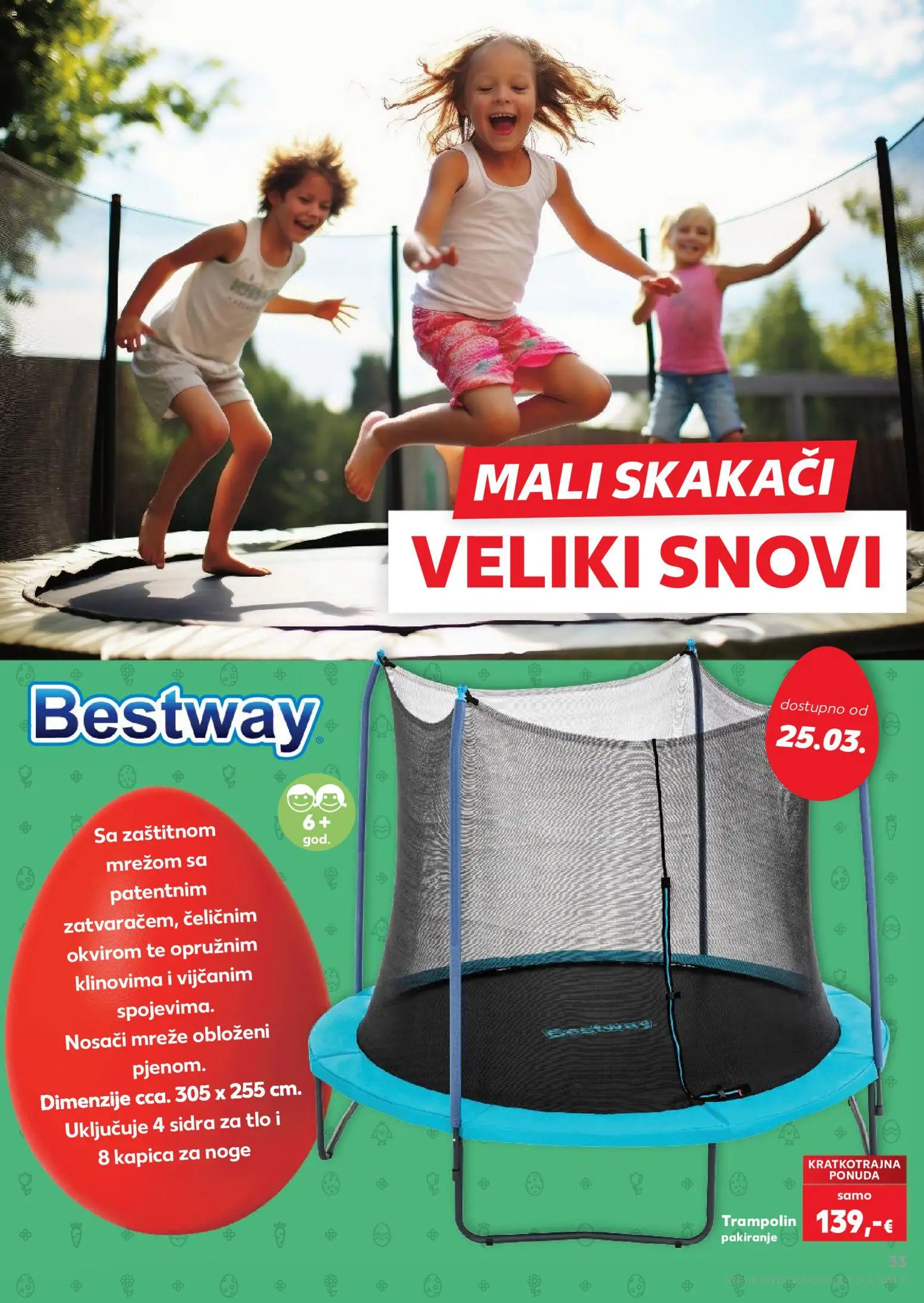Kaufland katalog | vrijedi od 16.03.2026 | Stranica: 33 | Proizvodi: Trampolin
