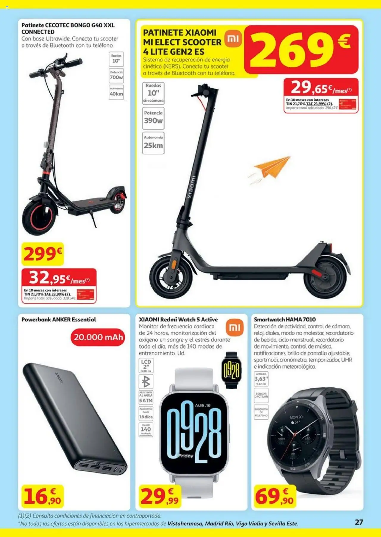 Alcampo - HG catalan  │ válido desde el 14.08.2025 | Página: 27 | Productos: Patinete, Teléfono, Monitor, Cámara