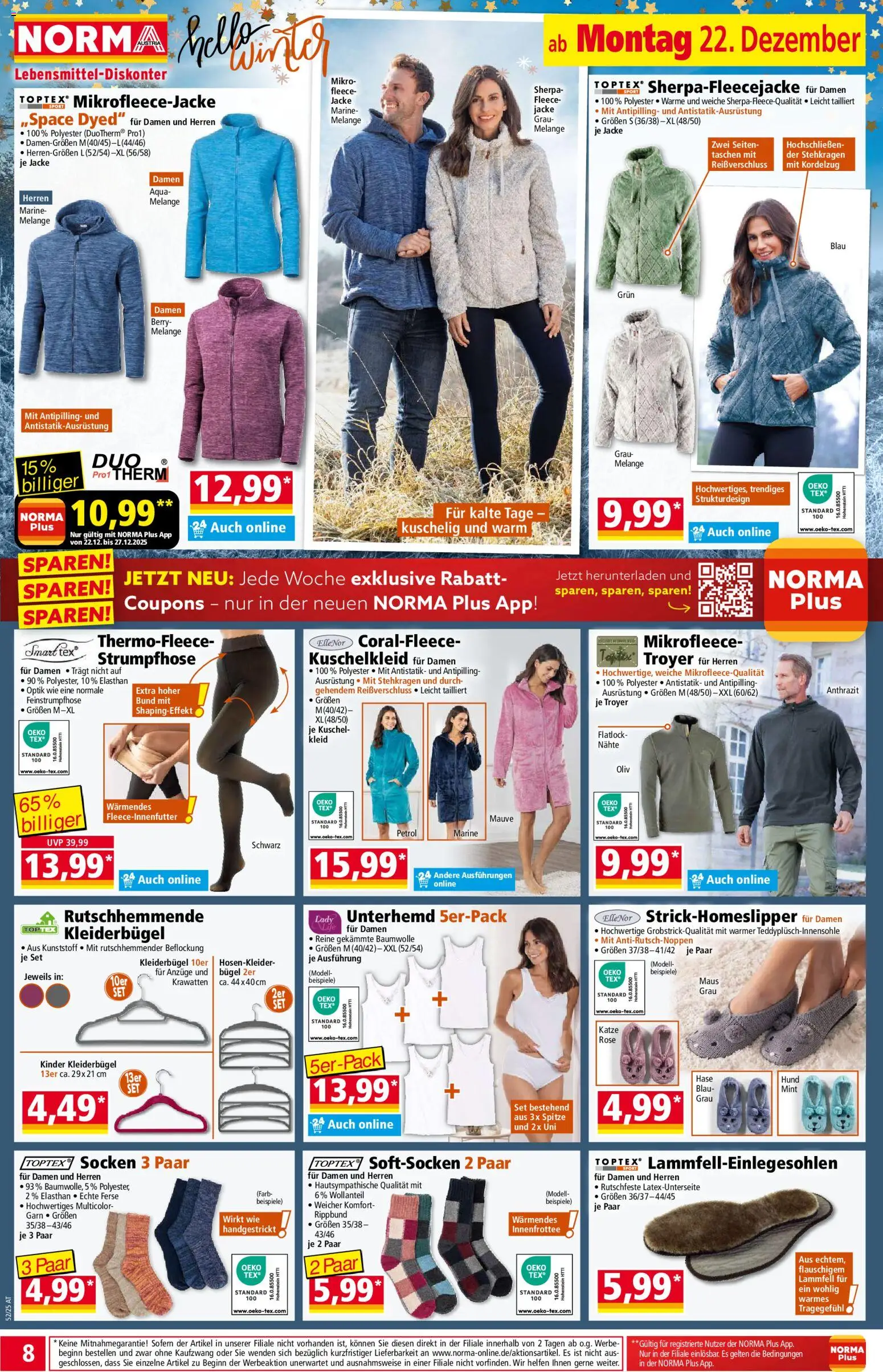 Norma Flugblatt gültig ab 22.12.2025 | Seite: 8 | Produkte: Socken, Strumpfhose, Maus, Kleiderbügel