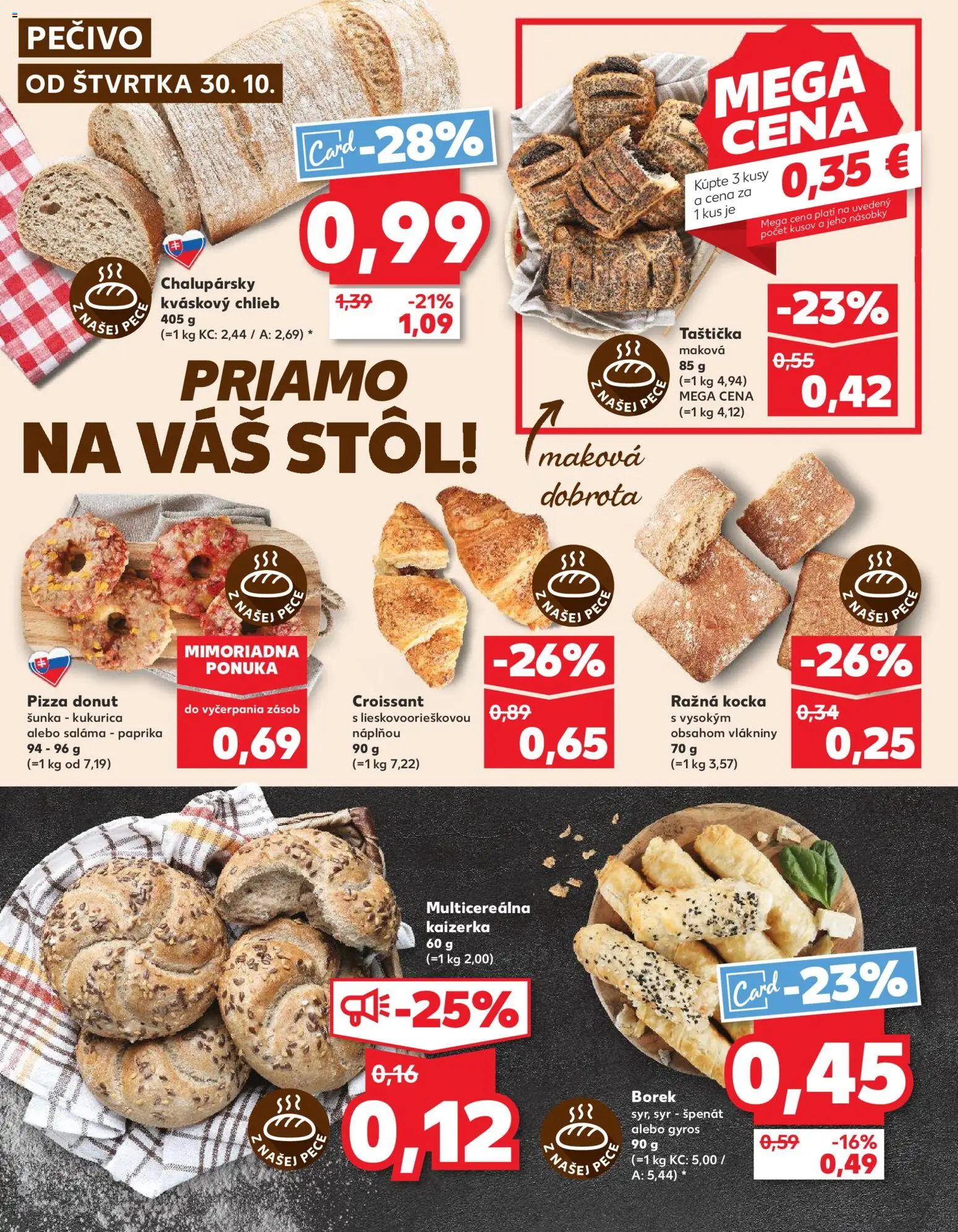 Kaufland SK akciós ujság - amely érvényes a következő dátumtól: 30.10.2025 | Oldal: 8 | Termékek: Croissant, Pizza