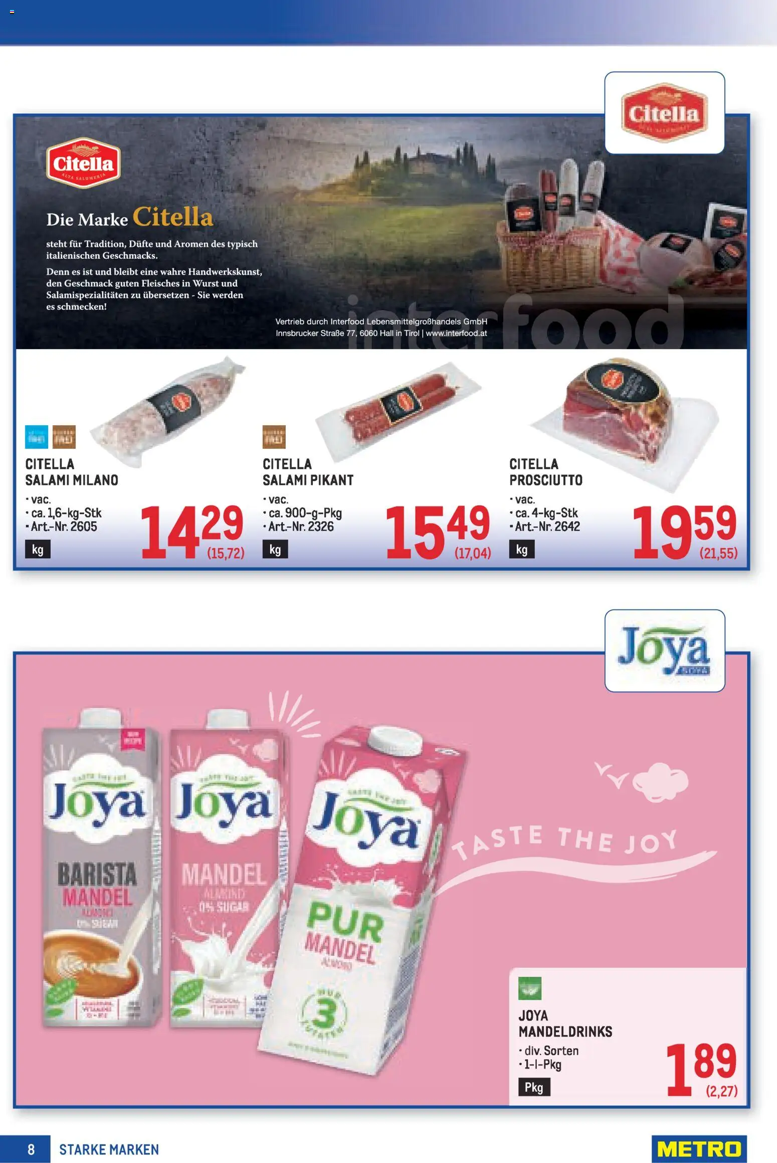 Metro angebote Starke Marken gültig ab 30.04.2026 | Seite: 8 | Produkte: Wurst, Salami