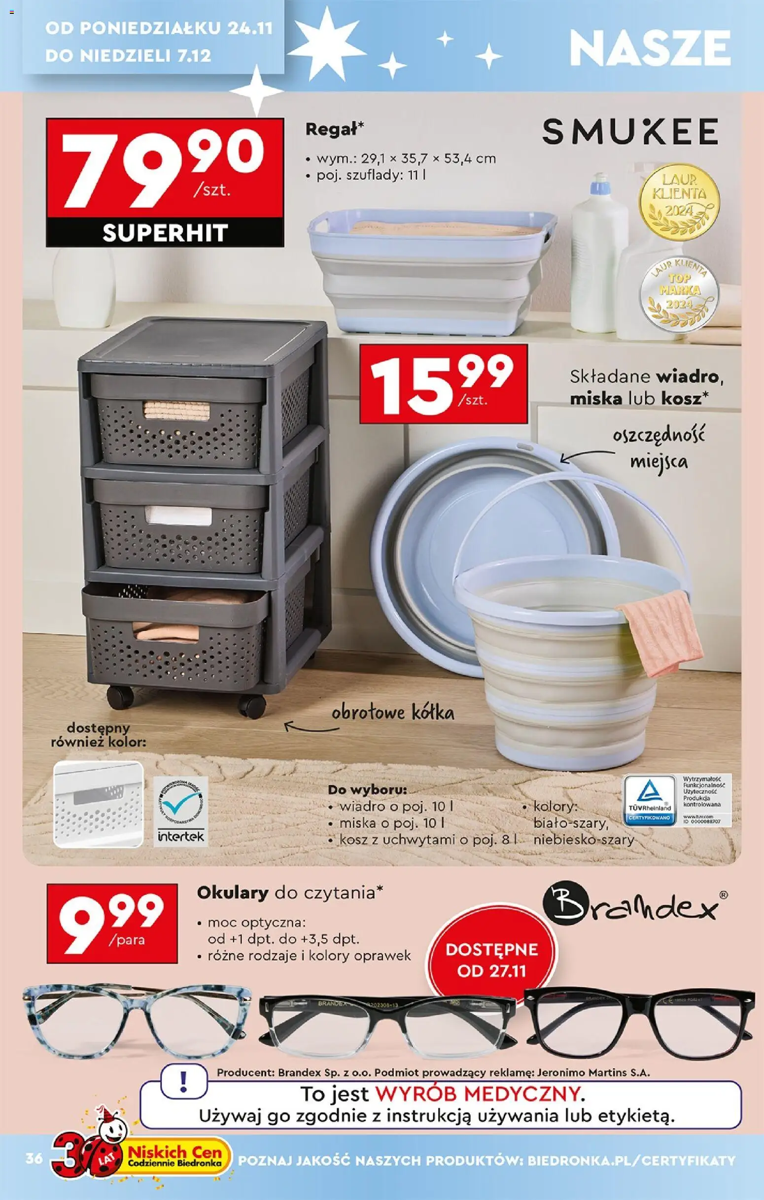 Biedronka Black Friday od 24.11.2025 | Strona: 38 | Produkty: Okulary, Kosz