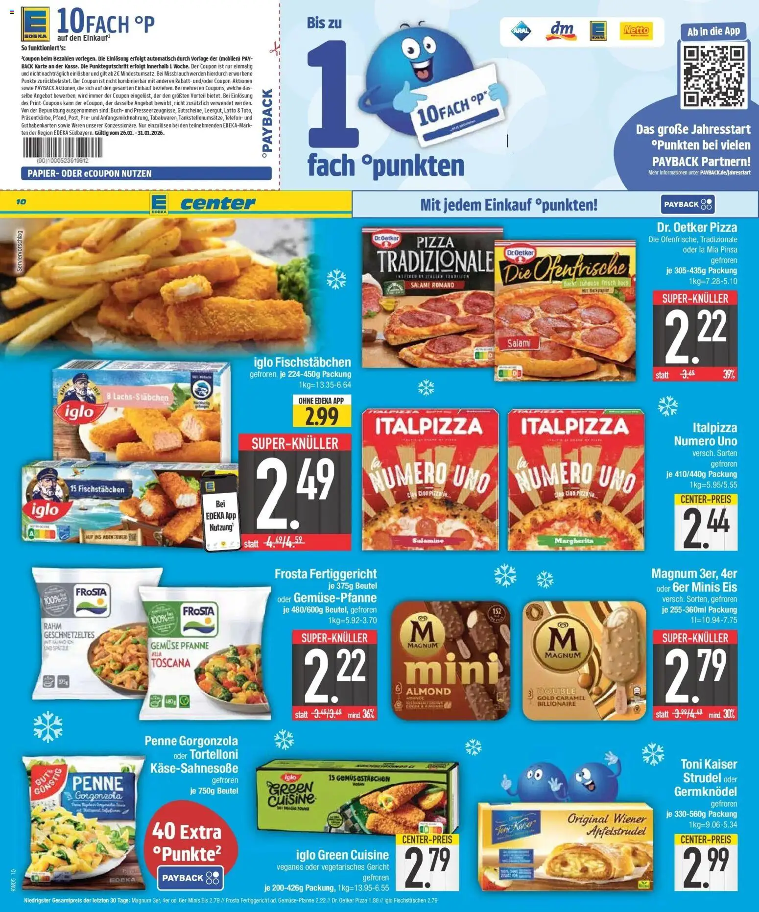 Edeka prospekt Krumbach	 – gültig ab 26.01.2026 | Seite: 10 | Produkte: Iglo, Ofenfrische, Frosta, Eis