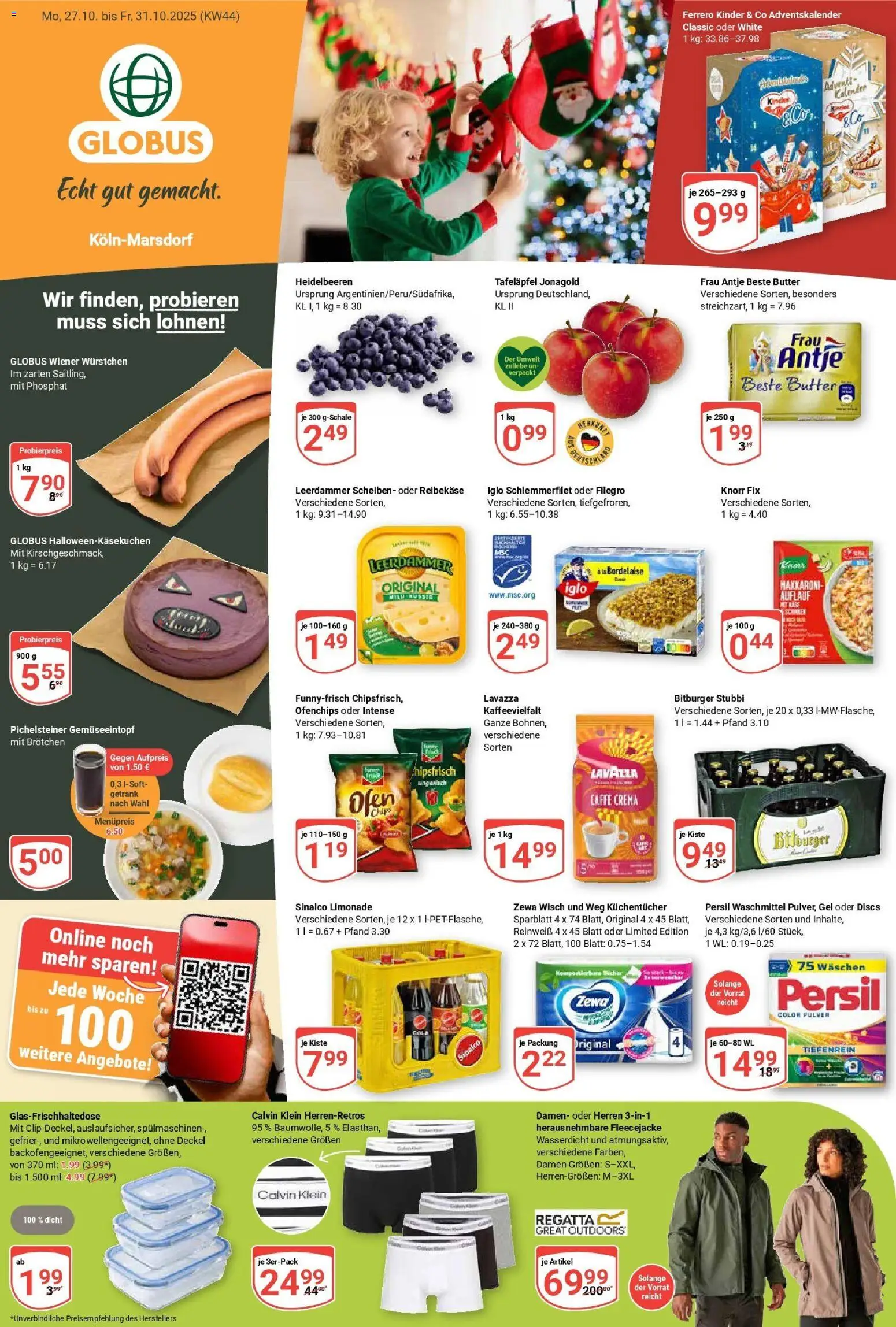 Globus prospekt Köln	 – gültig ab 26.10.2025 | Seite: 1 | Produkte: Bitburger, Zewa, Heidelbeeren, Persil