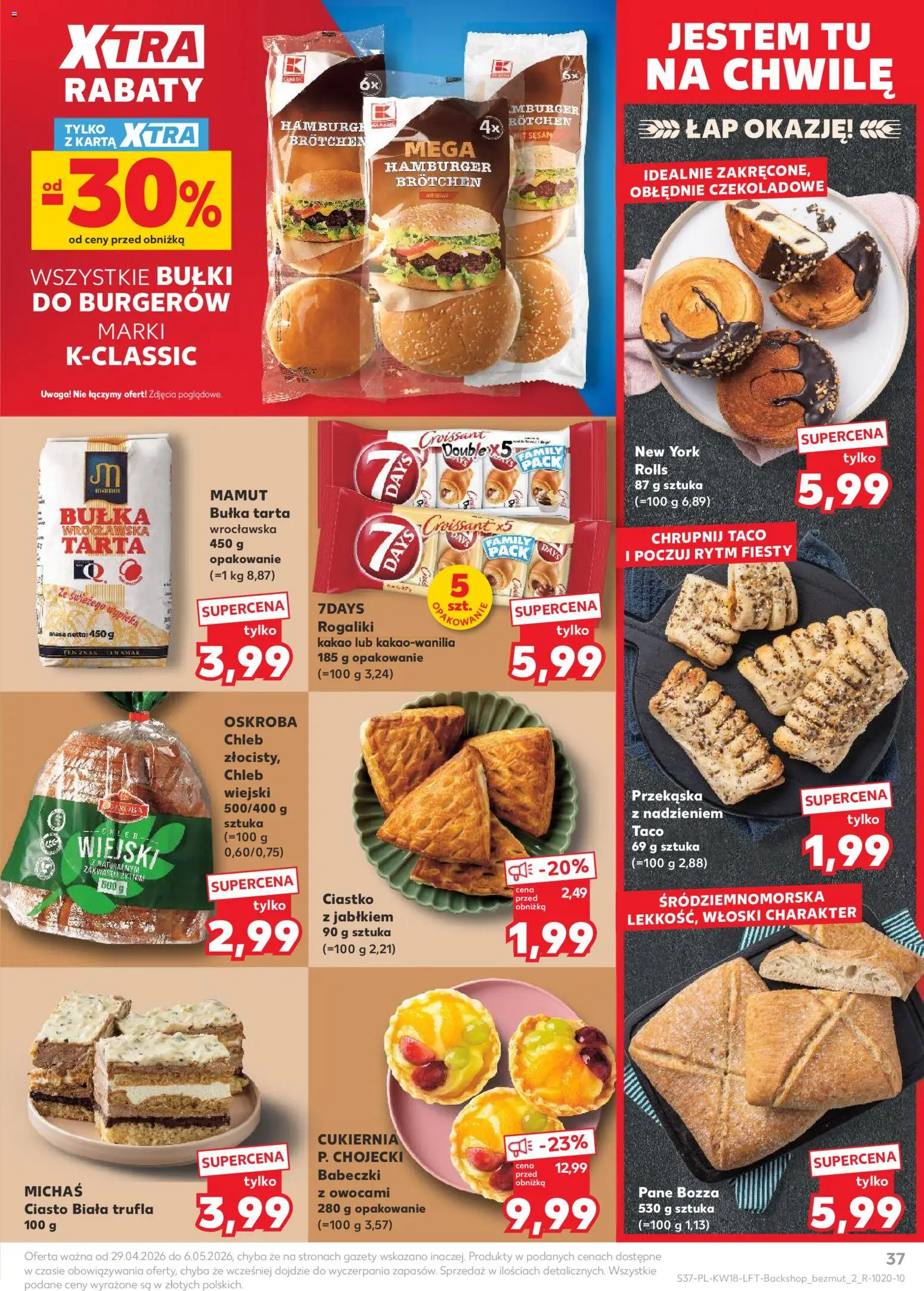 Kaufland Polsko leták od 29.04.2026 | Strana: 37 | Produkty: Hamburger, Chléb, Croissant, Kakao