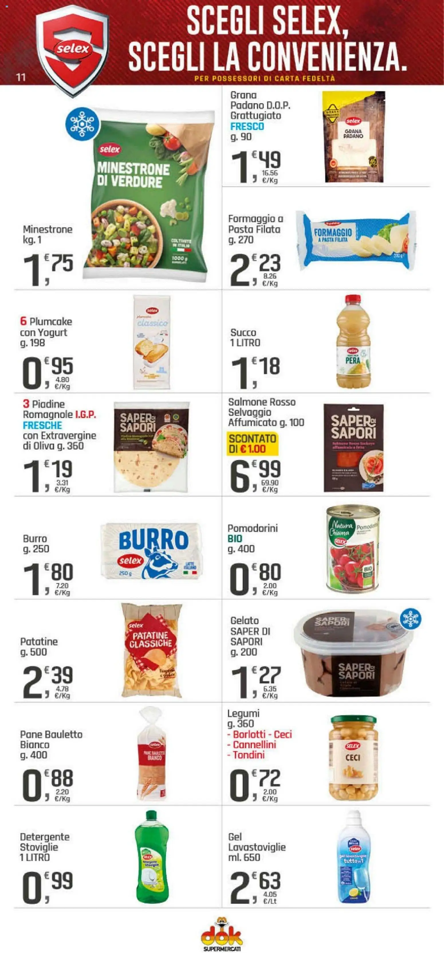Volantino DOK del 05.03.2026 | Pagina: 11 | Prodotti: Gelato, Ceci, Burro, Pasta