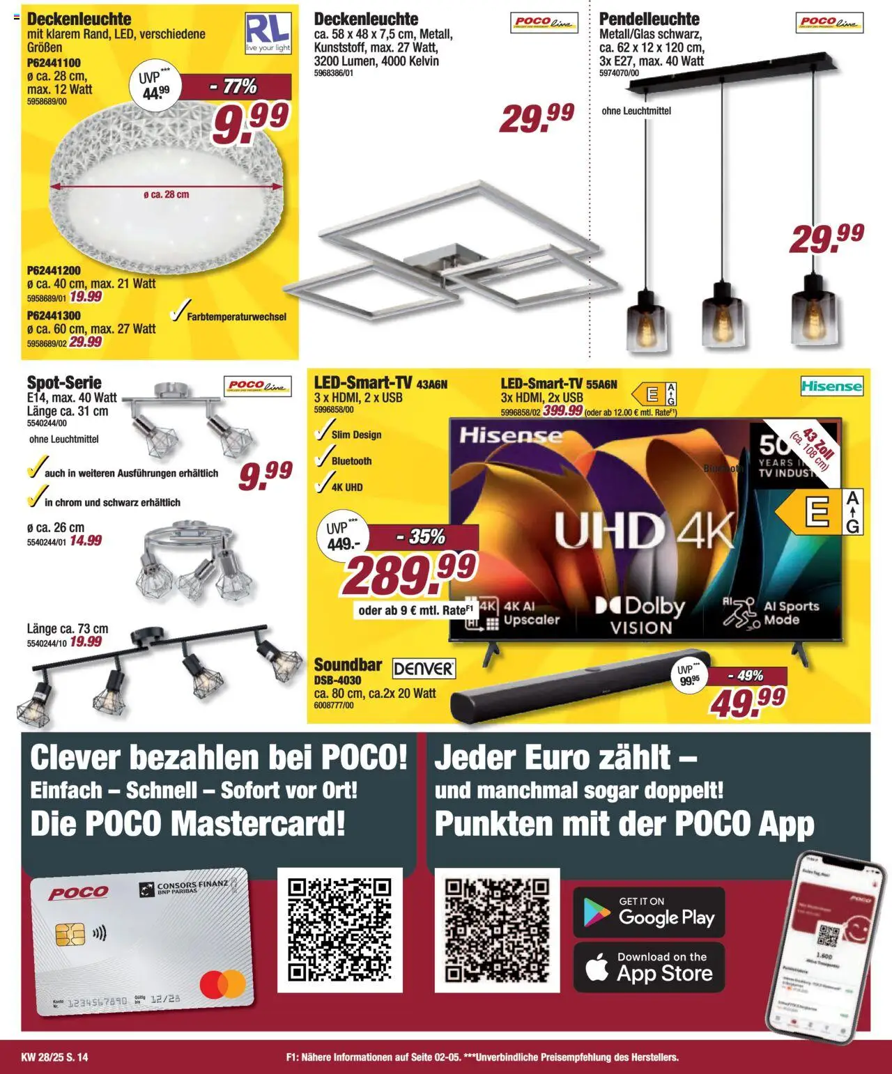 Poco Prospekt 	 - gültig ab dem 05.07.2025 | Seite: 14 | Produkte: USB, Hisense, Soundbar, TV