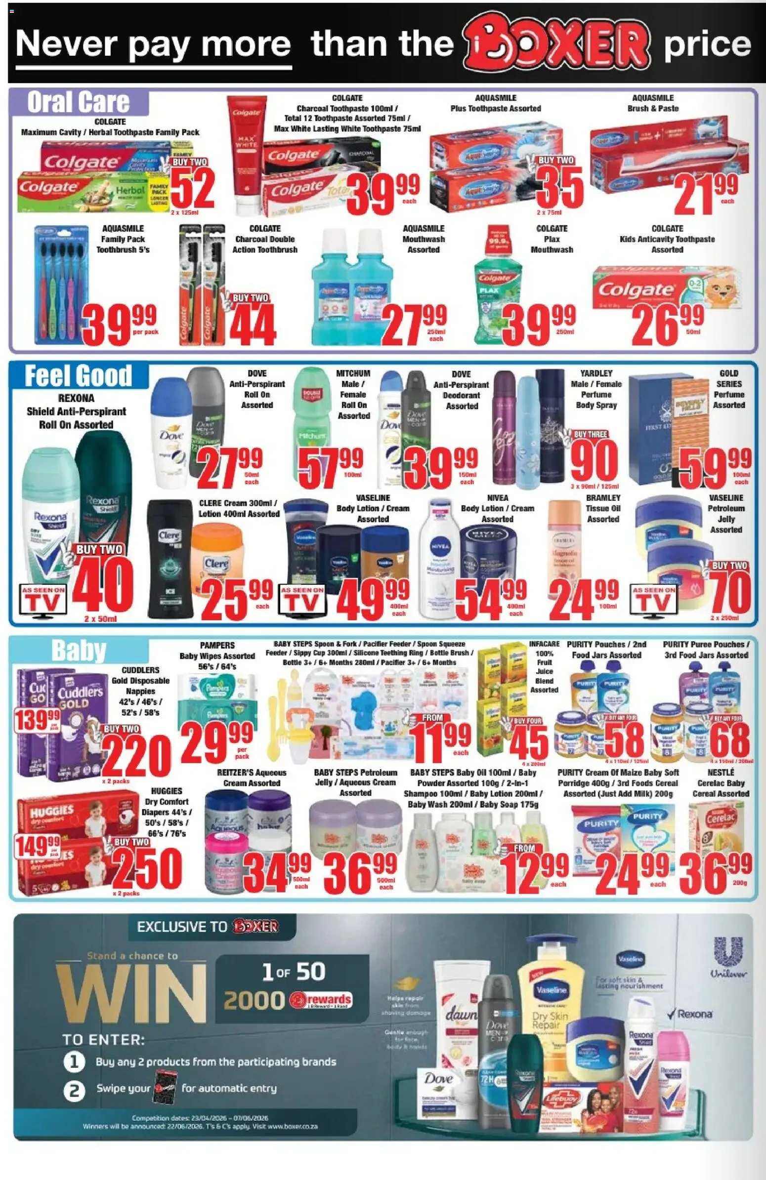 New Boxer catalogue – valid from 23.04.2026 | Page: 10 | Products: Body spray, Oil, Perfume, Nappies