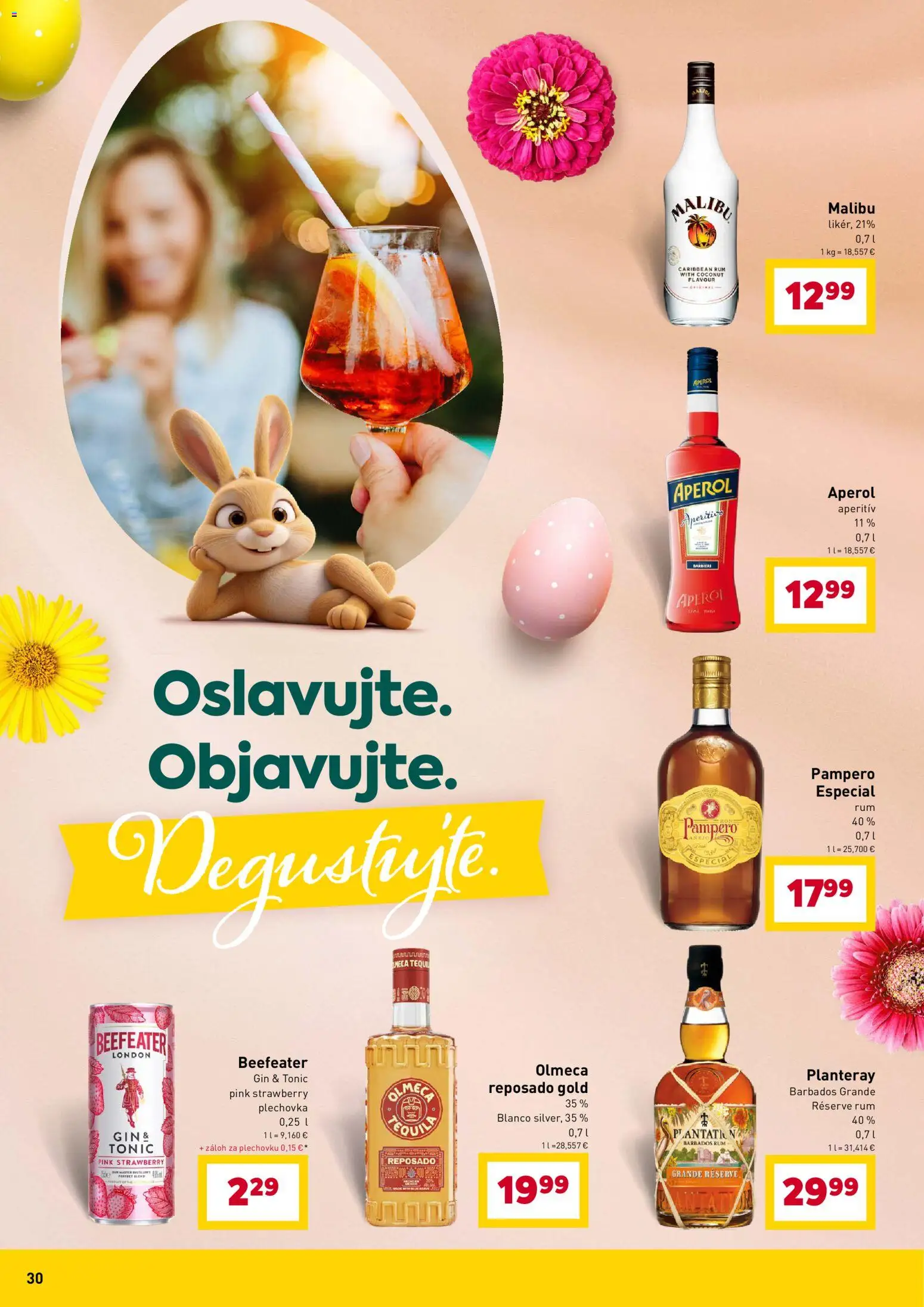 Nové Billa akcie – leták je platný od 11.03.2026 | Strana: 30 | Produkty: Beefeater, Aperitív, Aperol, Rum