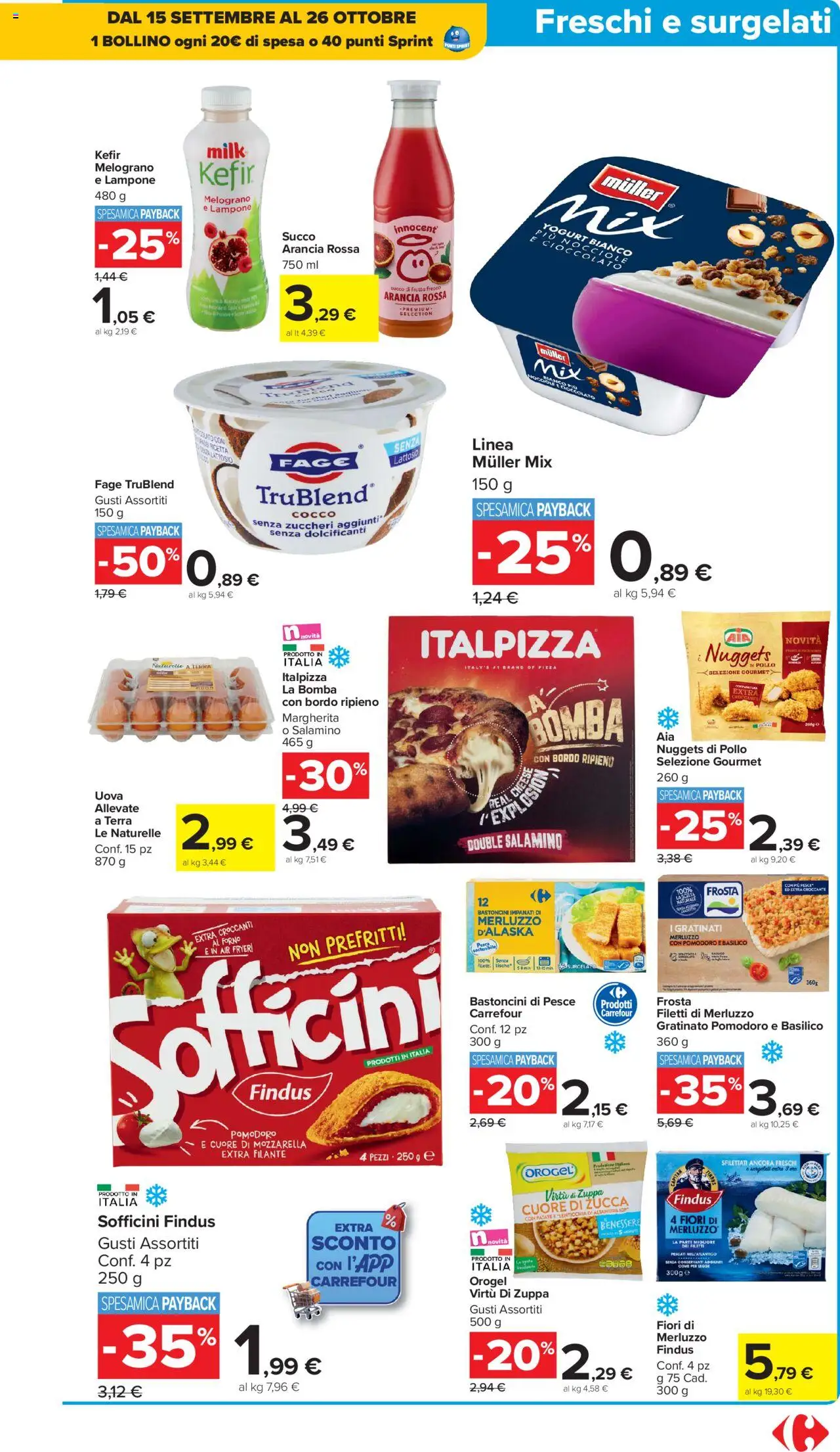 Volantino Carrefour del 10.10.2025 | Pagina: 13 | Prodotti: Nuggets, Nocciole, Lampone, Cocco