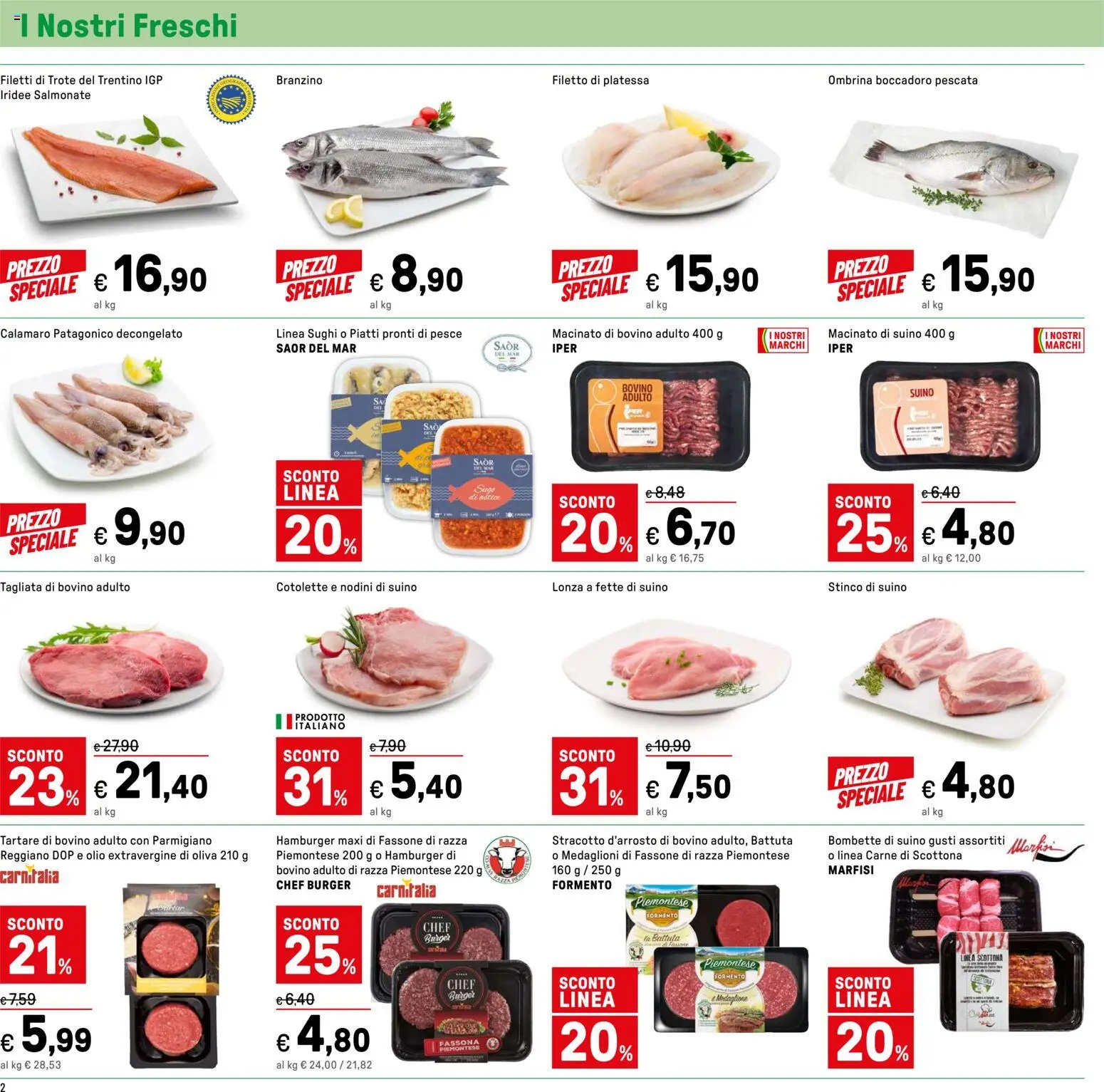 Volantino Iper del 19.03.2026 | Pagina: 2 | Prodotti: Bovino, Suino, Olio, Hamburger