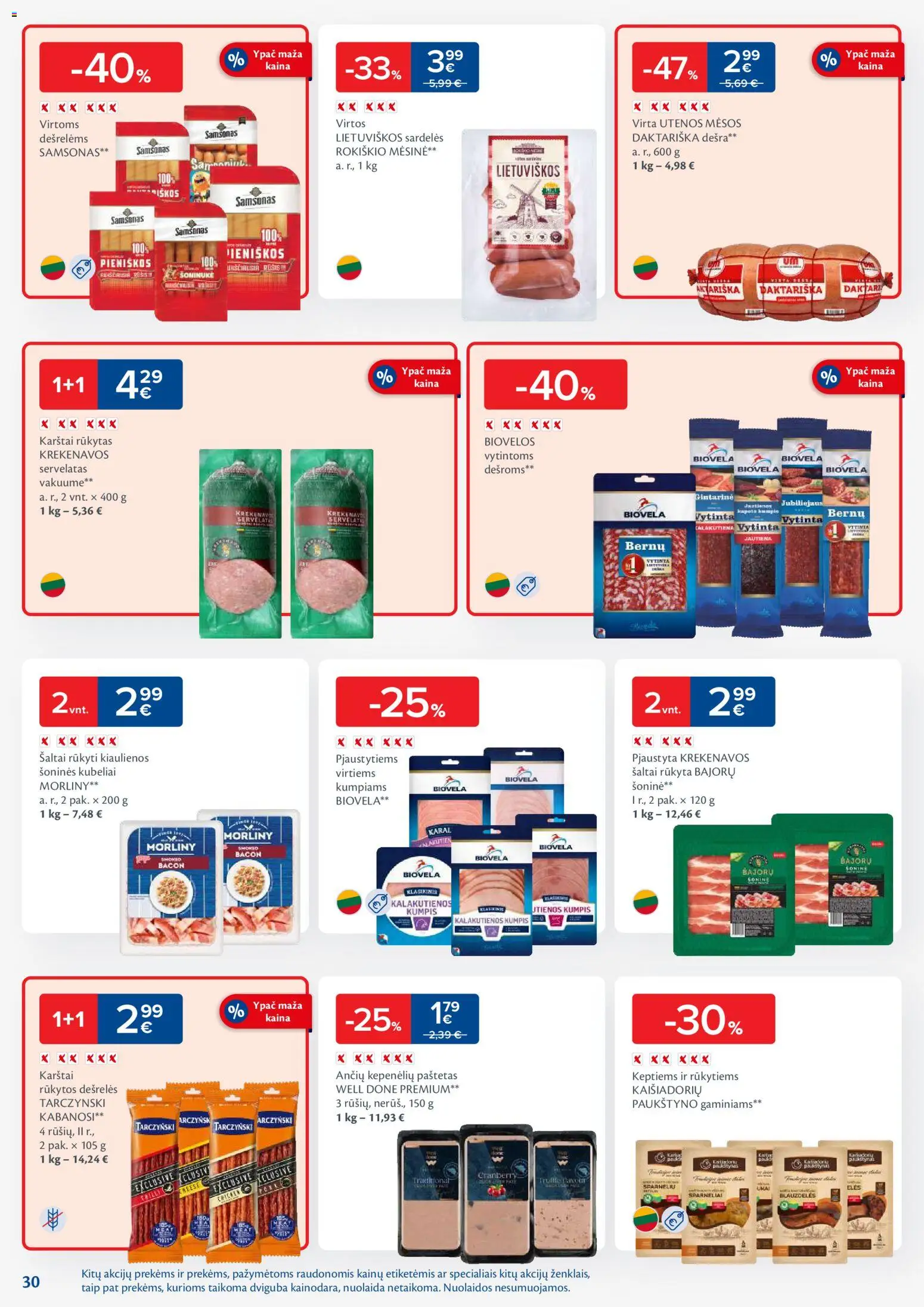MAXIMA akcijos nuo 11.11.2025 | Puslapis: 30 | Prekių: Sardelės, Kiaulienos, Dešra, Jautiena