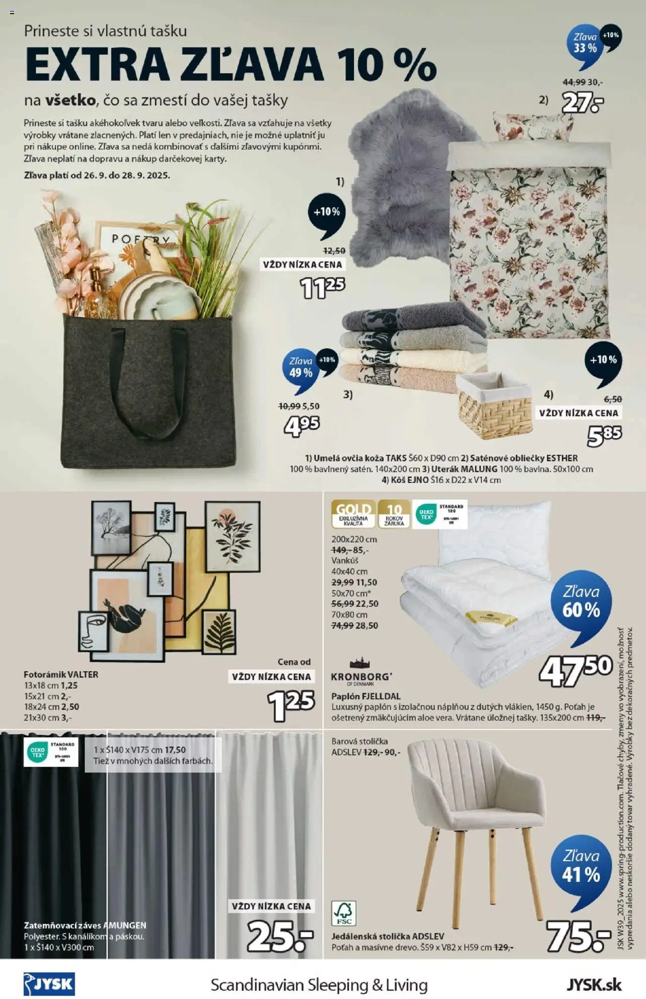 Nové JYSK akcie – leták je platný od 24.09.2025 | Strana: 8 | Produkty: Barová stolička, Obliečky, Jedálenská stolička, Vankúš