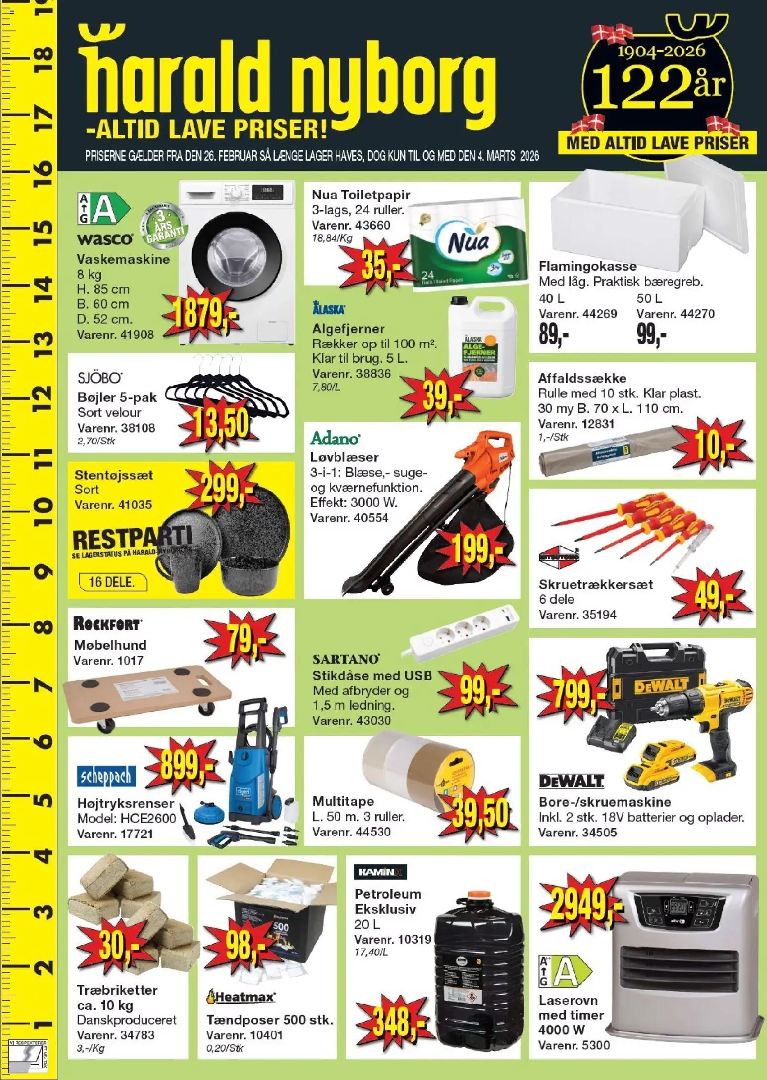 Harald Nyborg tilbudsavis – gyldig fra 26.02.2026 | Side: 1 | Produkter: Batterier, Bøjler, USB, Vaskemaskine