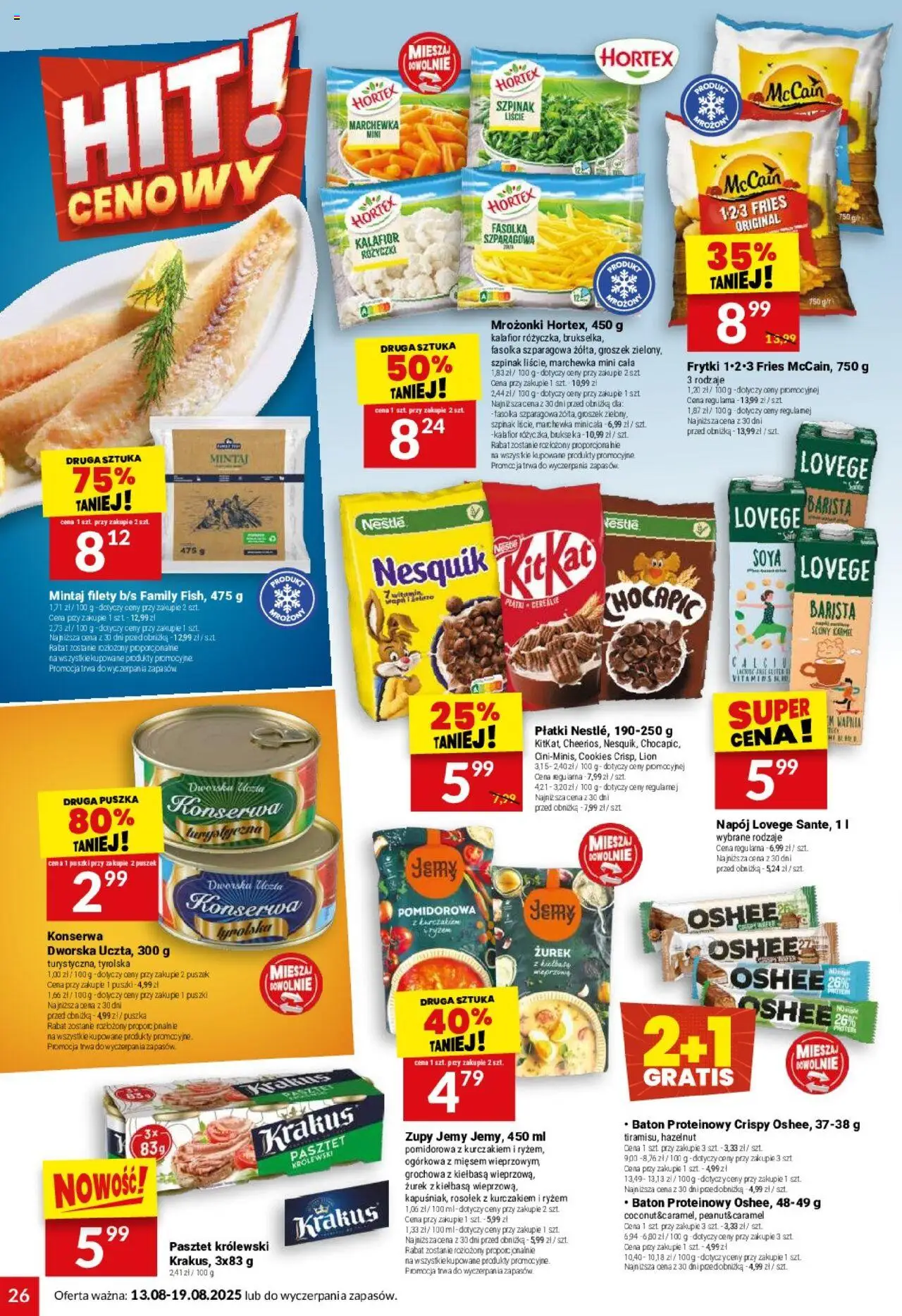 Twój Market Gazetka od 13.08.2025 | Strona: 26 | Produkty: Zurek, Baton, Płatki, Frytki