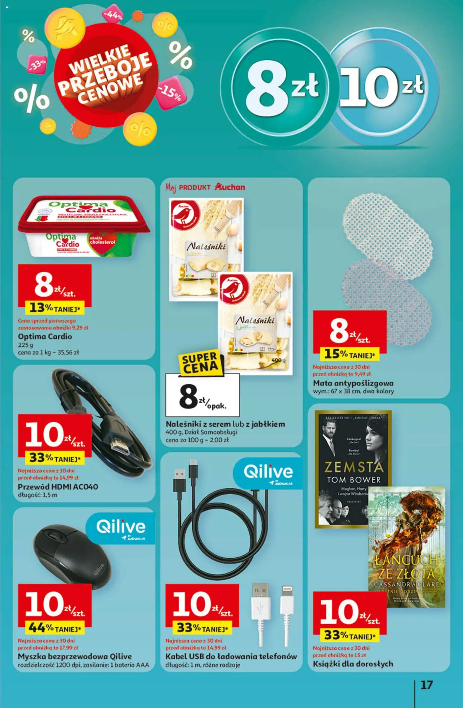 Auchan Gazetka - Wielkie Przeboje Cenowe Hipermarket od 02.01.2026 | Strona: 17 | Produkty: USB, Myszka, Bateria, Naleśniki