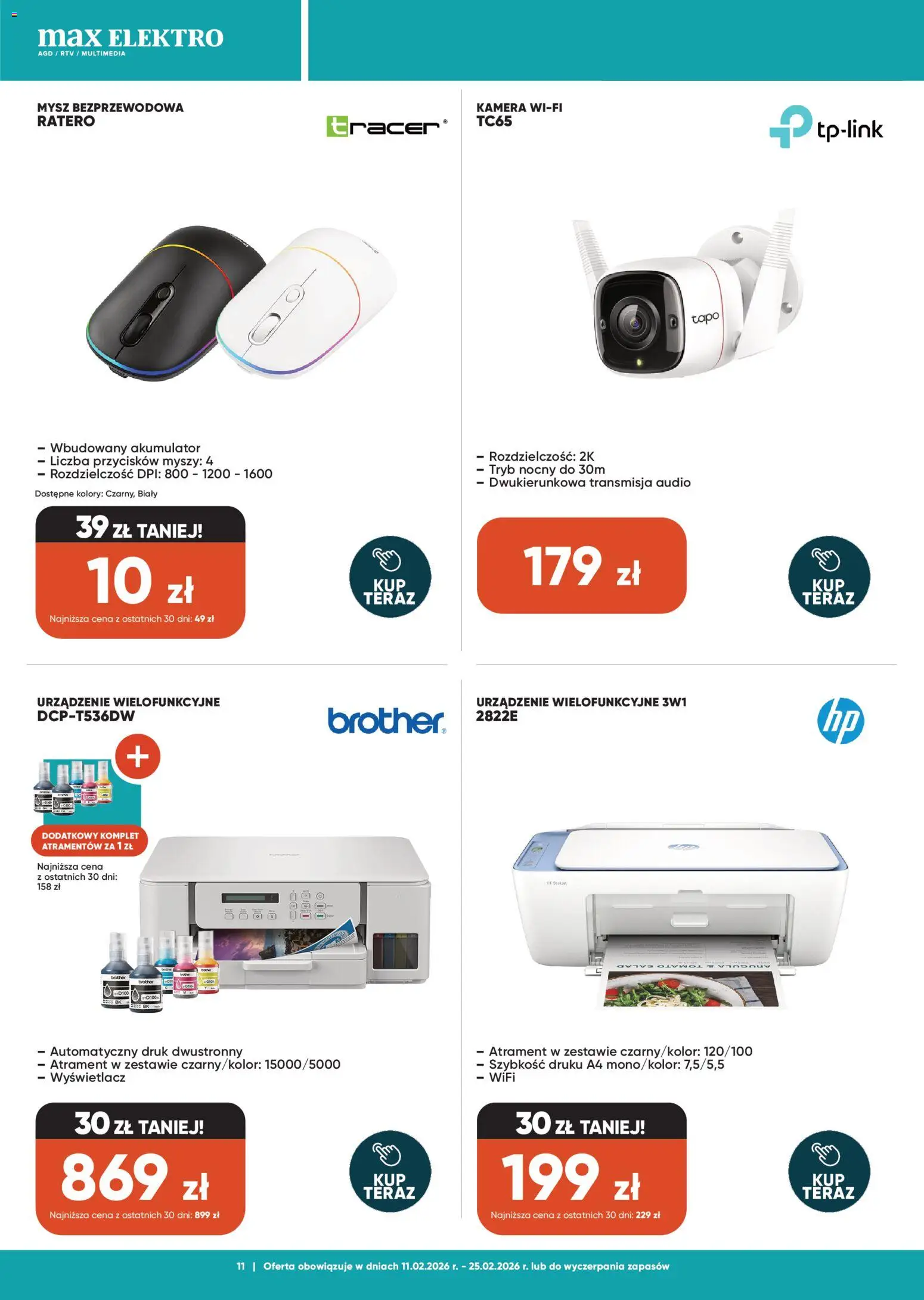 Max elektro Gazetka od 11.02.2026 | Strona: 11 | Produkty: Mysz, Audio