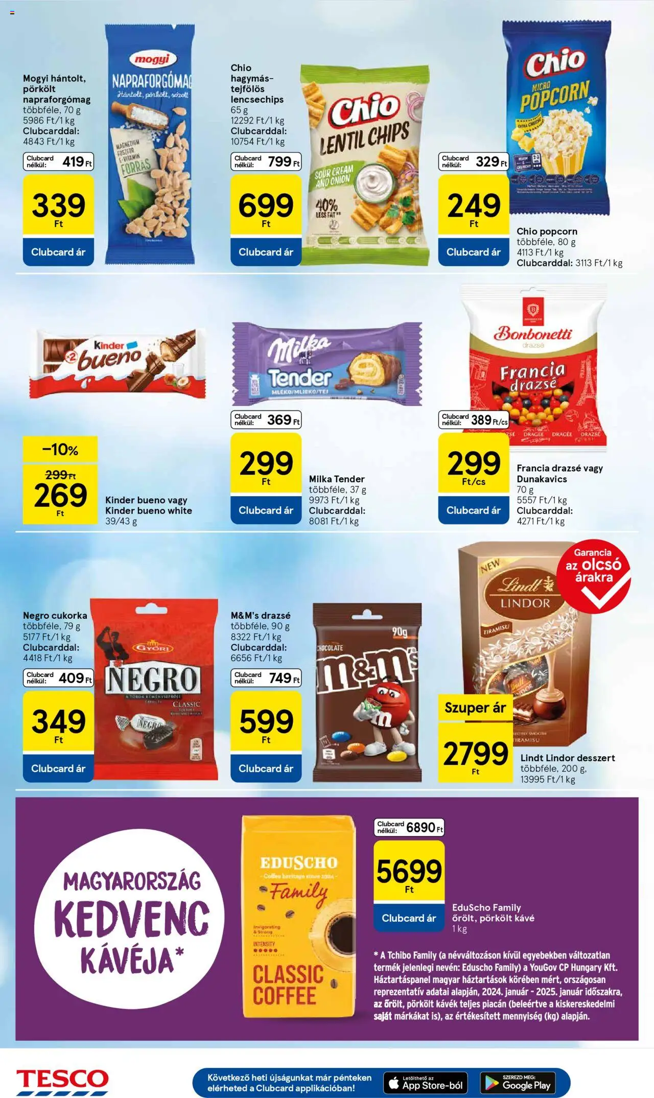 Tesco akciós ujság - amely érvényes a következő dátumtól: 29.05.2025 | Oldal: 22 | Termékek: Napraforgómag, Tiramisu, Popcorn, Kávé