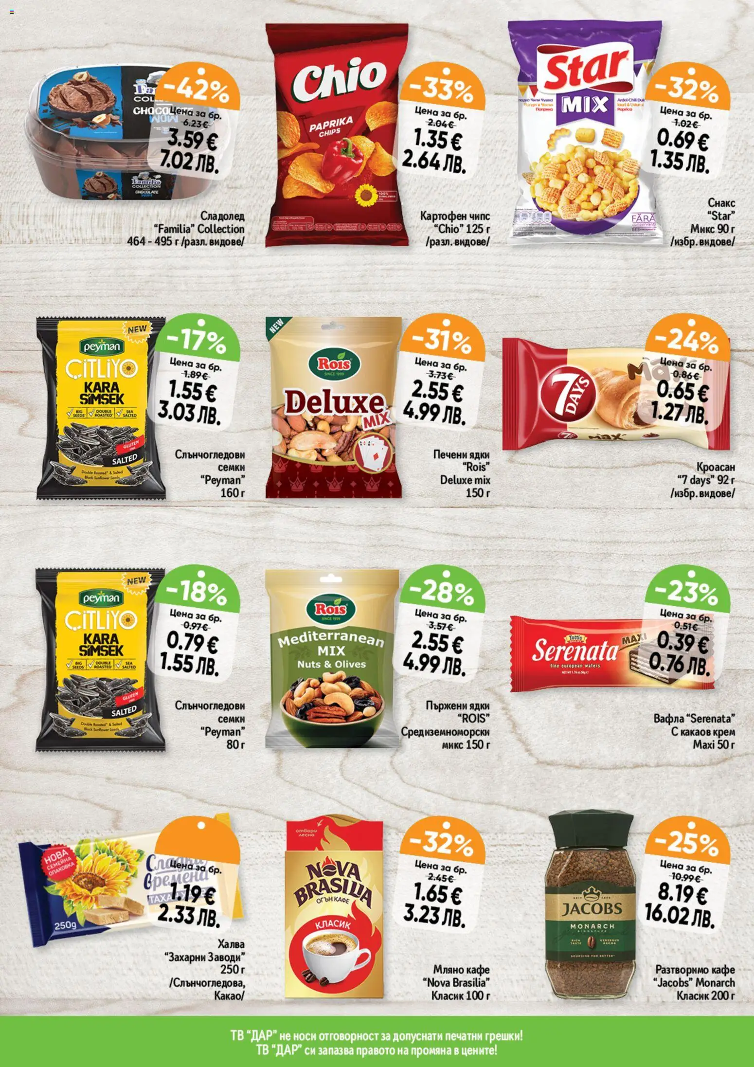 {H1} | Страница: 4 | Продукти: Крем, Разтворимо кафе, Печени ядки, Какаов крем