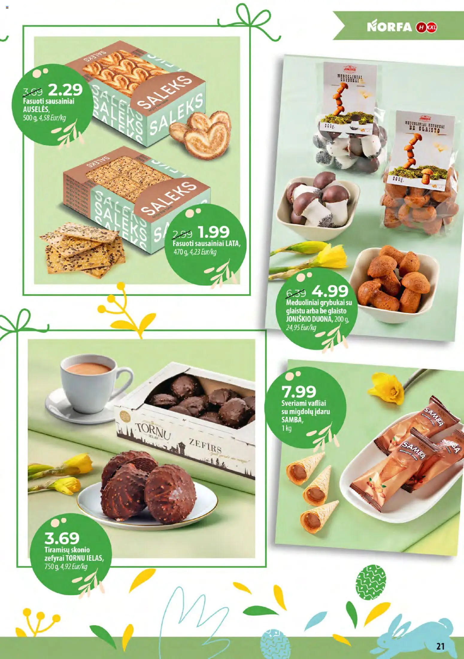 NORFA akcijos nuo 24.03.2026 | Puslapis: 21 | Prekių: Sausainiai, Vafliai