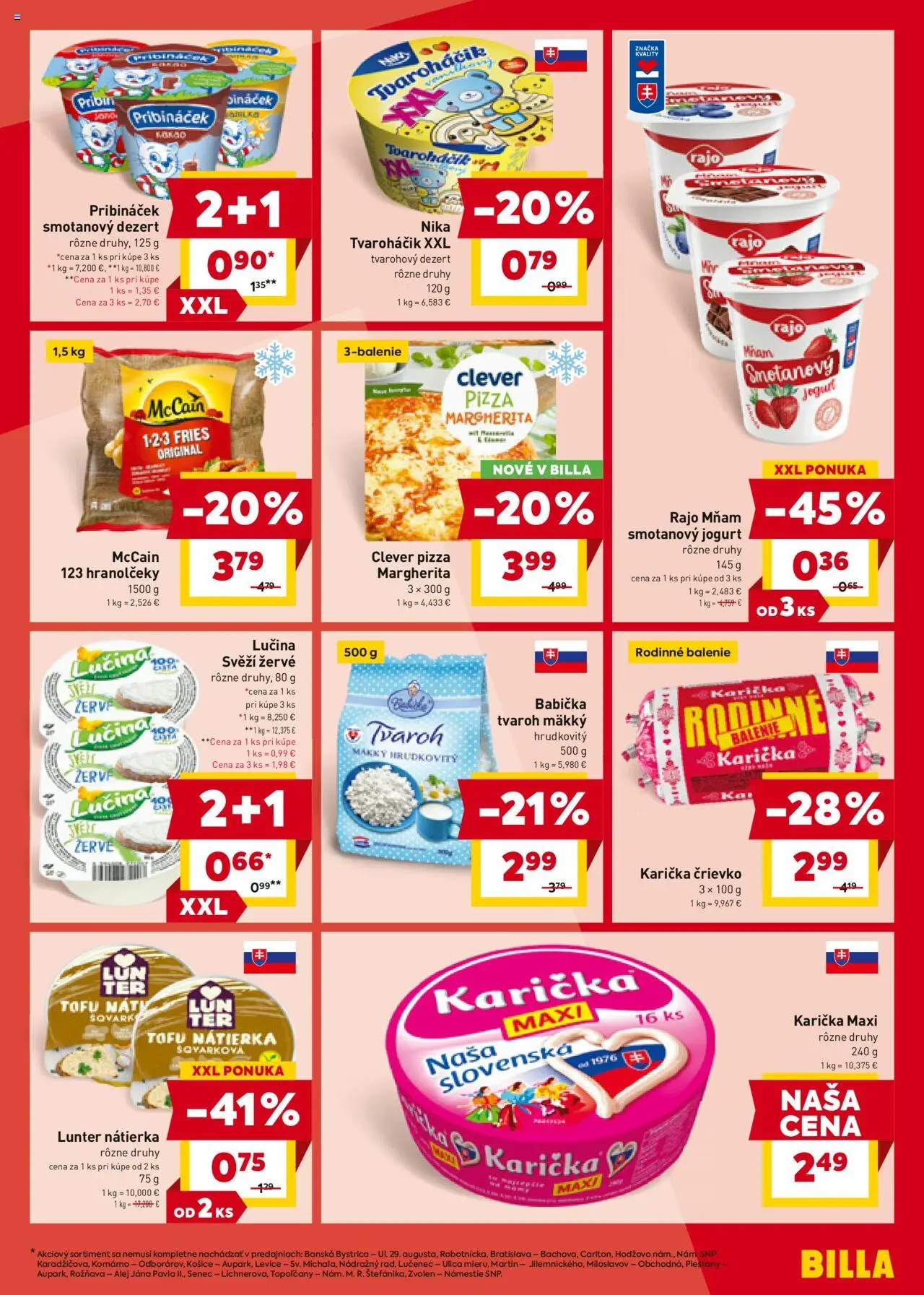 Billa leták │ platný od 09.07.2025 | Strana: 3 | Produkty: Jogurt, Pizza, Tofu, Tvaroh
