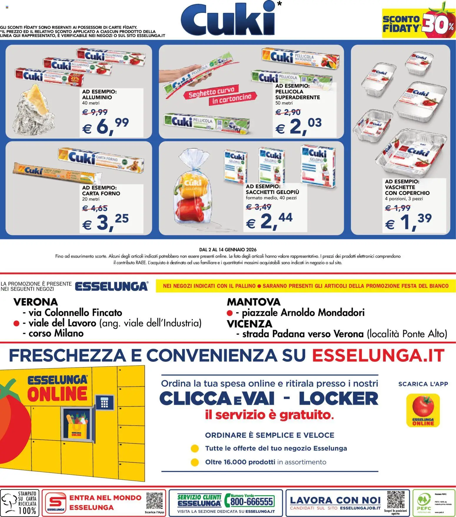 Volantino Esselunga S del 02.01.2026 | Pagina: 25 | Prodotti: Pellicola, Alluminio, Carta forno, Vaschette